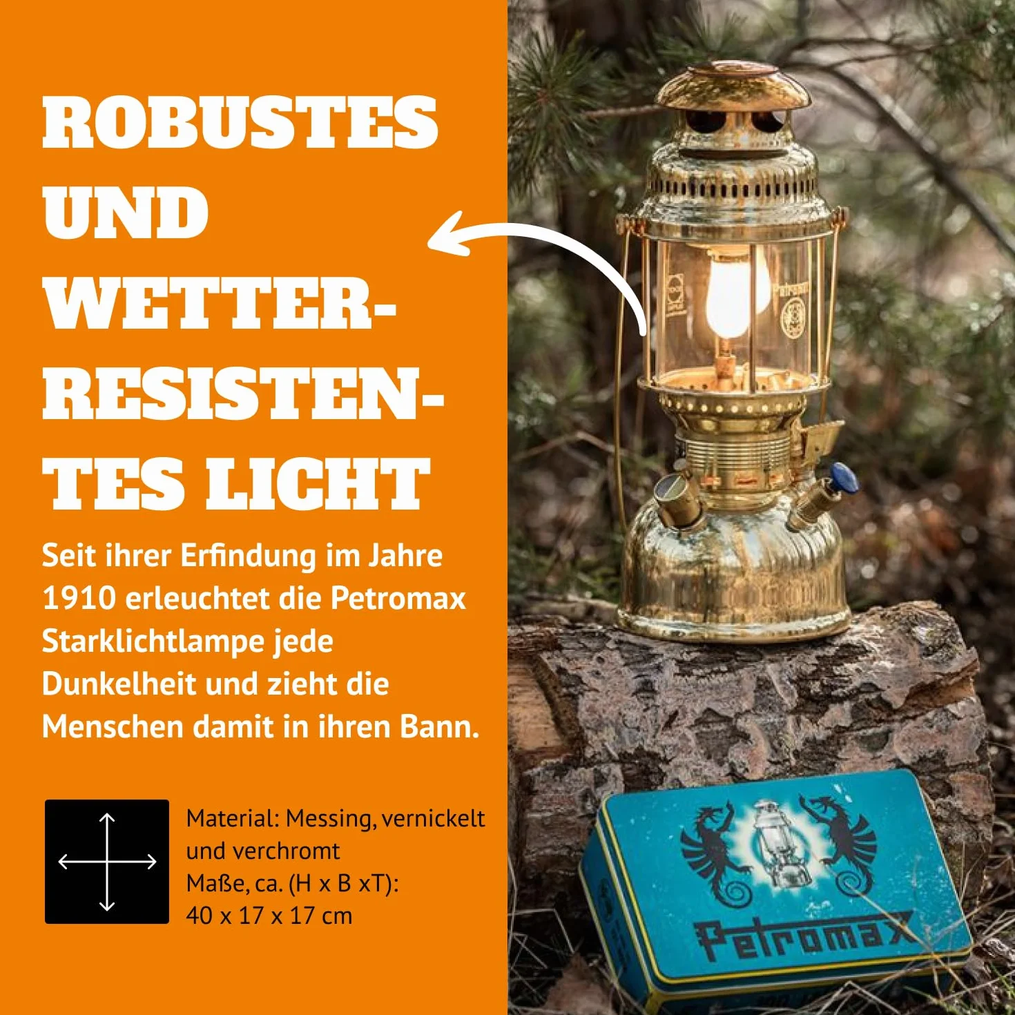 HK500 Hogedruk Lamp - polerowany mosiądz