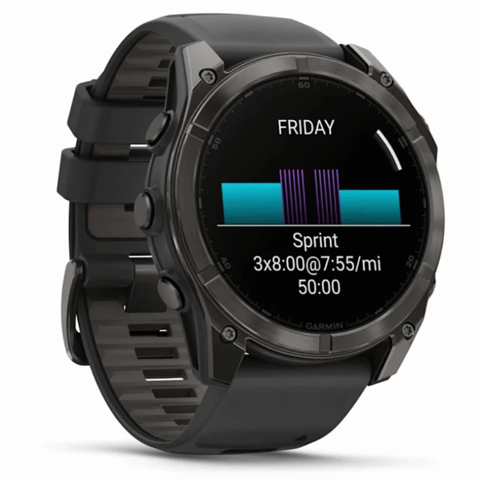 GARMIN FENIX 8-51 mm, AMOLED, SAPPHIRE CARBON GREY DLC TITANIUM BEZ CZARNEGO/KAMIENIOSZEGO SILIKONU