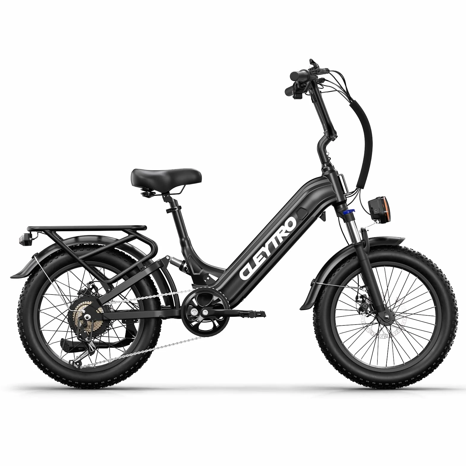 Rower elektryczny XC20, 20 cali, akumulator 48 V 15,6 Ah, zasięg od 40 do 100 kilometrów, pełne zawieszenie, 7 biegów (czarny)