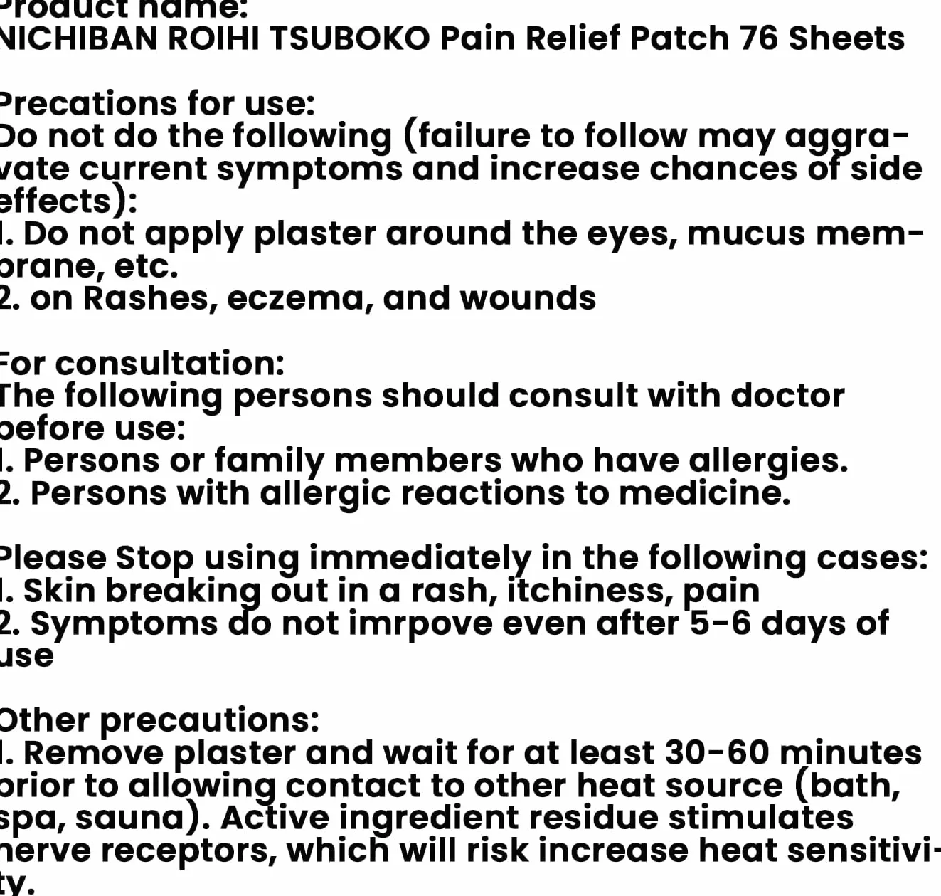 Roihi Tsuboko Pain Relief Patches -Big Size - 78 Sheets (Green Tea Set)