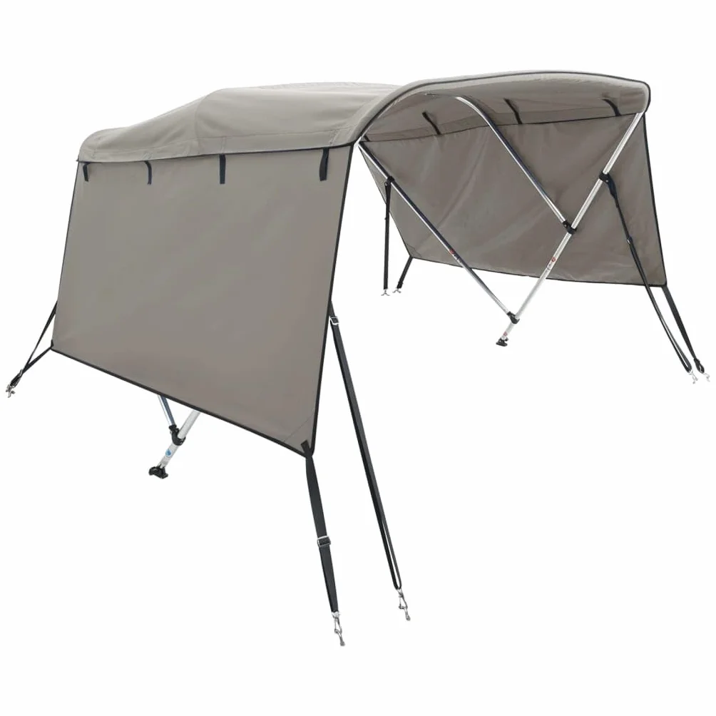 vidaXL Daszek bimini ze ściankami, 3 pałąki, 183x(170-182) x137 cm, daszek do łodzi, bimini do łodzi, daszek bimini, daszek do łódki