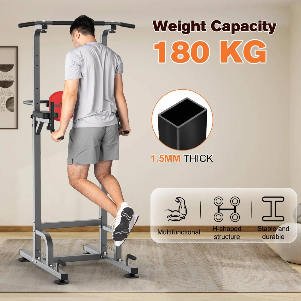 RELIFE REBUILD YOUR LIFE Ćwiczenia Power Tower Dip Pull Up Stacja podbródka Stojaki wolnostojący pręt sprzęt do treningu siłowego