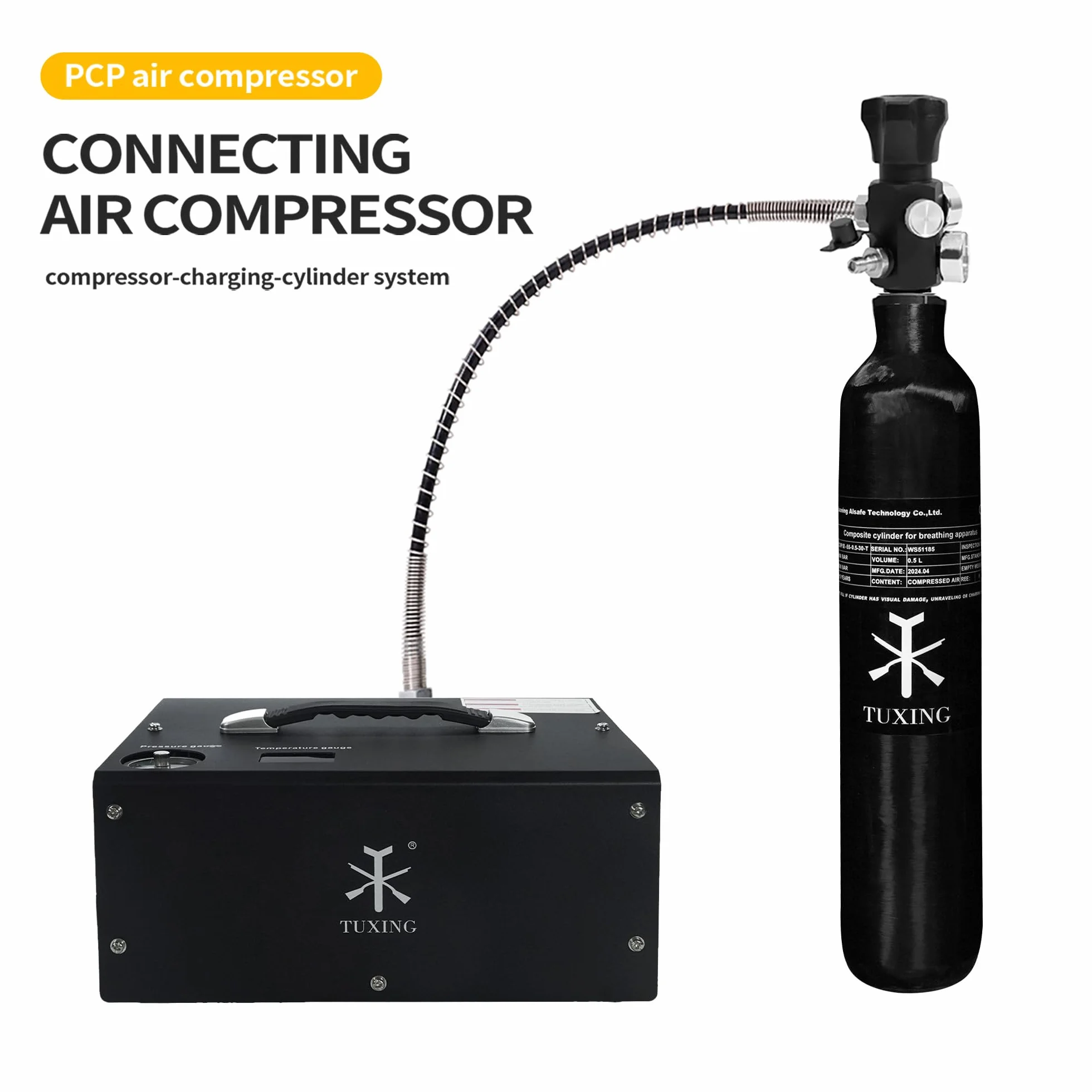 PCP 4500psi Wysokociśnieniowy cylinder kompozytowy z włókna węglowego Air Tank