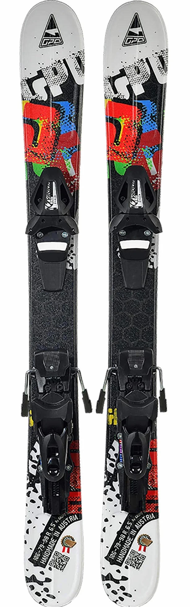 GPO Snowblade Snowkid | Krótkie narty, w zestawie wiązanie zabezpieczające Tyrolia SR-10, długość 99 cm, narty na dużą stopę damskie i męskie