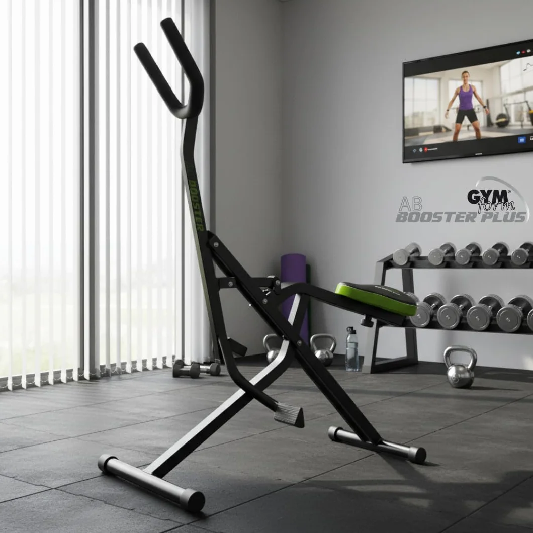 GYMFORM Ab Booster Plus + Sauna Slimmer, maszyna do budowania mięśni, pełny sprzęt treningowy, wielofunkcyjne ćwiczenia aerobowe i tonowanie, komputer + pas redukujący efekt sauny