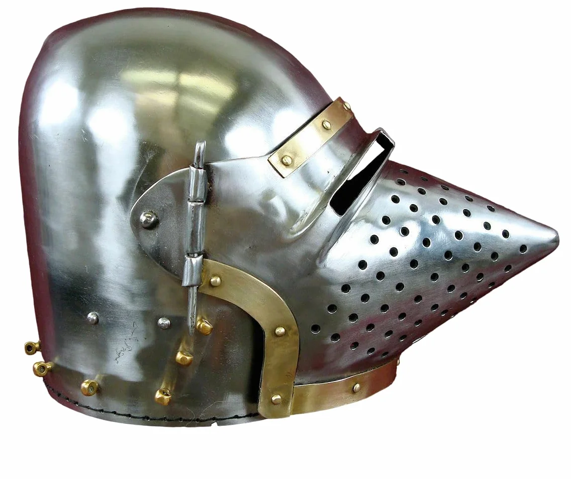Średniowieczny kask na twarz świni Hounskull Włoski Bascinet Kask Rycerze Larp Warrior Kask Crusader Świnka Kask Roleplay Kostium