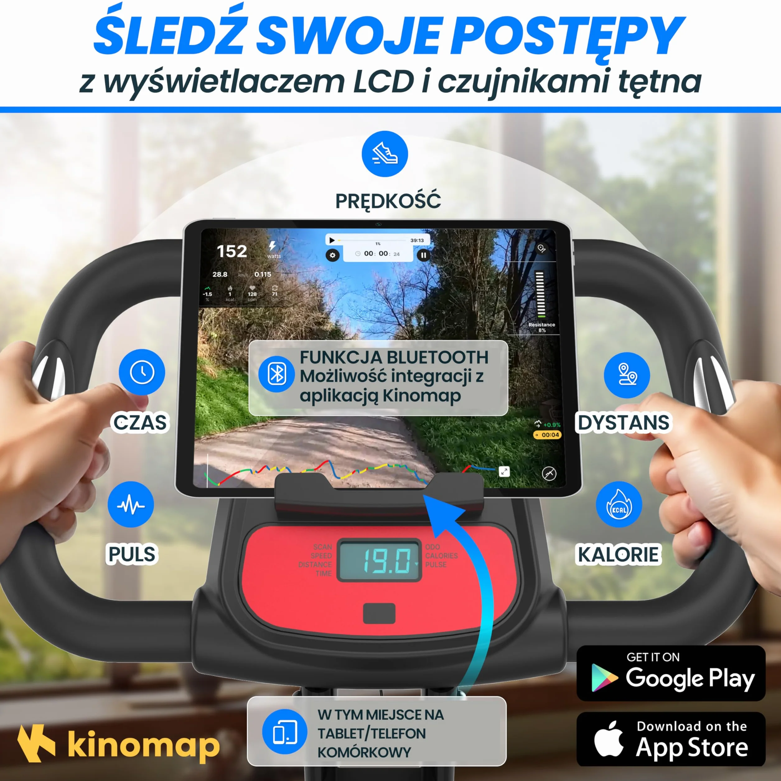 Ultrasport F-Bike Pro Składany Rower Treningowy do 150 KG, z 16 Poziomami, Wygodne Siodełko, Bardzo Cichy I Składany Rower Stacjonarny do Ćwiczeń w Domu