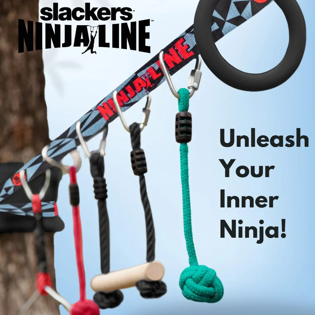 Slackers USA Ninja Line zestaw startowy 11 m 11-częściowy kompletny zestaw 7 przeszkodami 980024