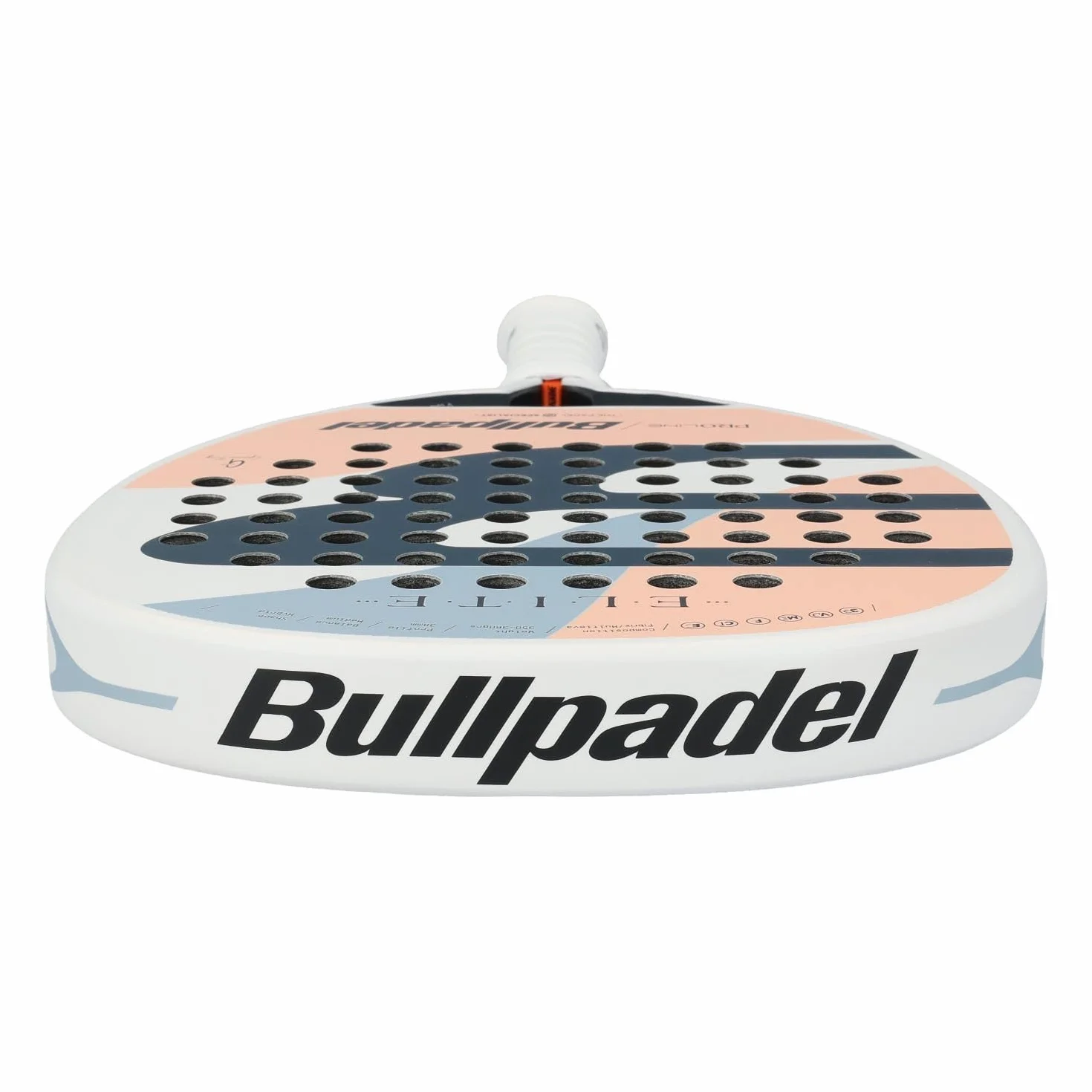 Bullpadel Elite W 25 Unlinded 352G Padel Padel Rakieta Biała-Morela Damska, Biała/Brzoskwiniowa/Niebieska, Jeden Rozmiar