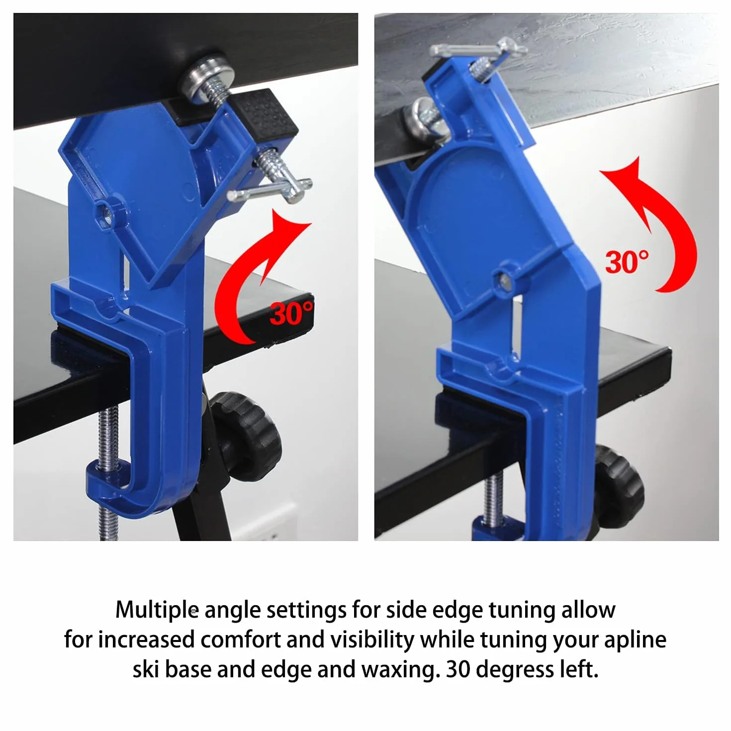 Xcman ALPINE SKI VISE BLUE morsa per sci in metallo regolabile altezza e angolazione