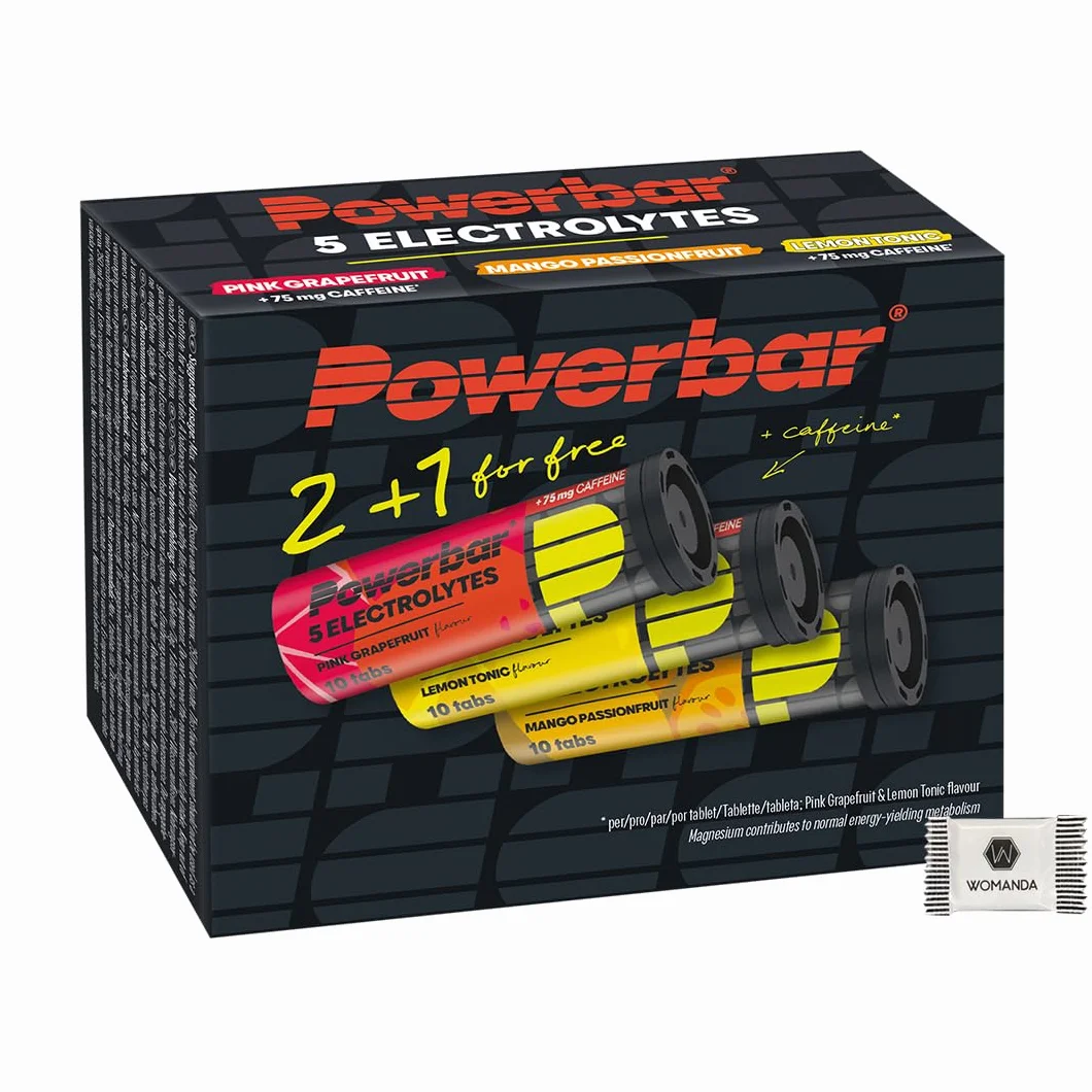 Powerbar Promo | 5 tabletek musujących Electrolytes z 5 elektrolitami | sód i magnez | sport wytrzymałościowy | wegetariańskie | po 10 tabletek musujących na tubkę