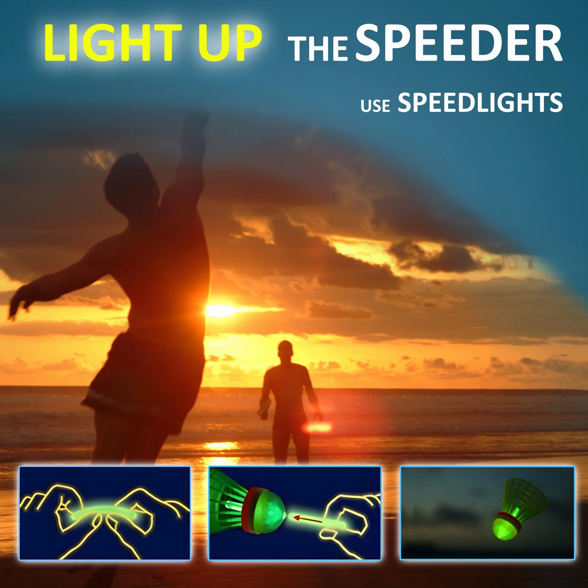 Speedminton® S900 zestaw Speed Badminton Crossminton z kijami węglowymi, 5 Speeder®, pole do gry, torba