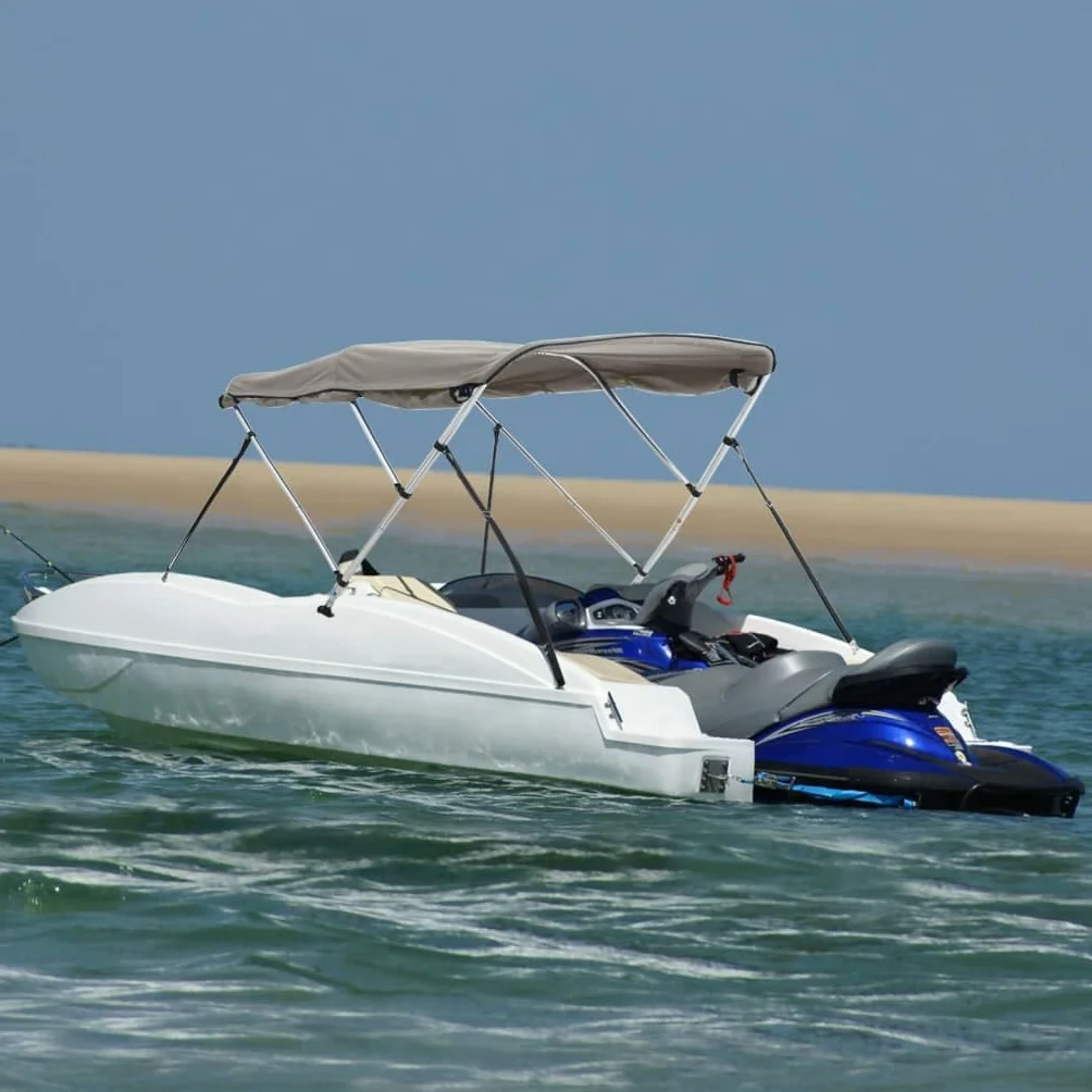 vidaXL Daszek bimini ze ściankami, 3 pałąki, 183x(170-182) x137 cm, daszek do łodzi, bimini do łodzi, daszek bimini, daszek do łódki