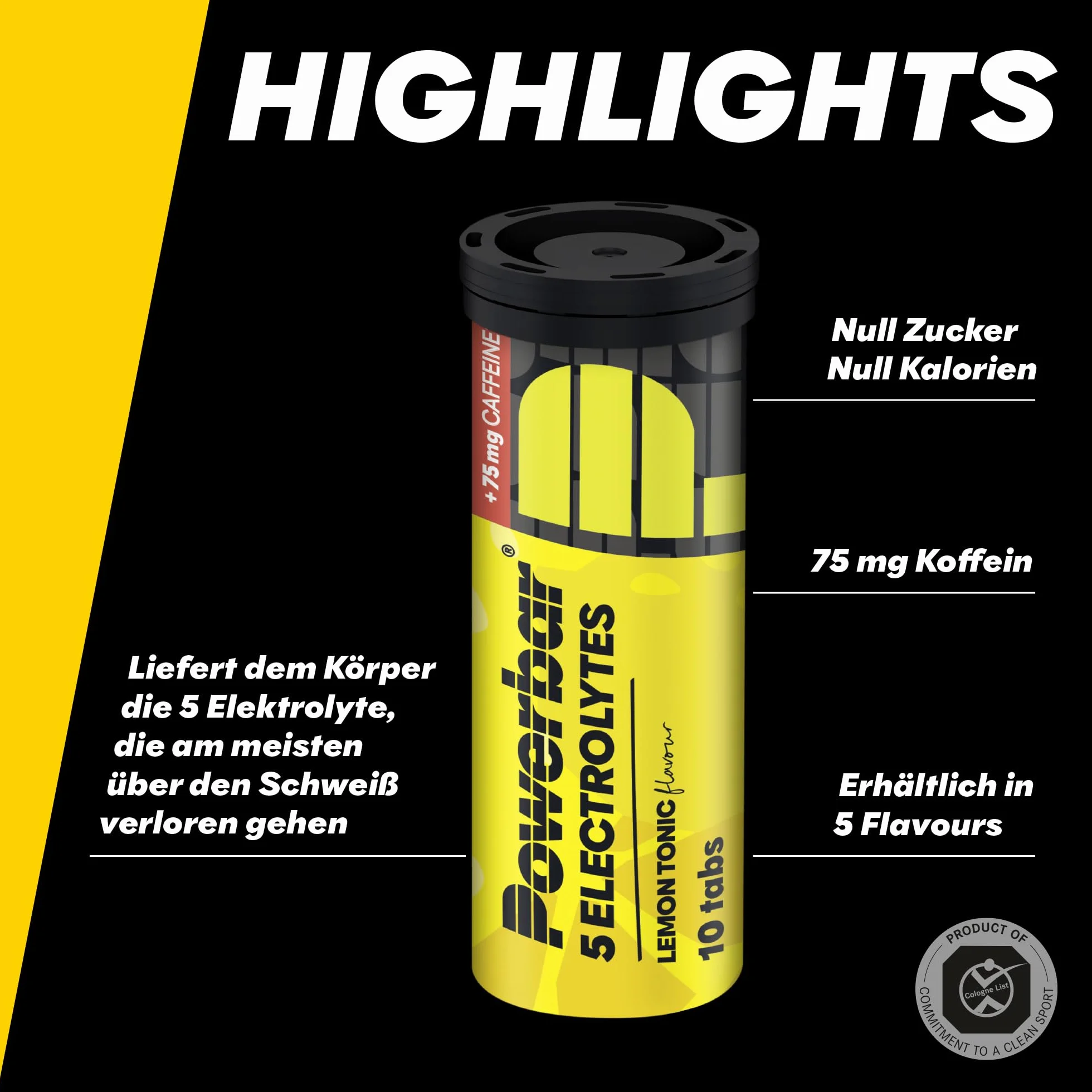 Powerbar Promo | 5 tabletek musujących Electrolytes z 5 elektrolitami | sód i magnez | sport wytrzymałościowy | wegetariańskie | po 10 tabletek musujących na tubkę
