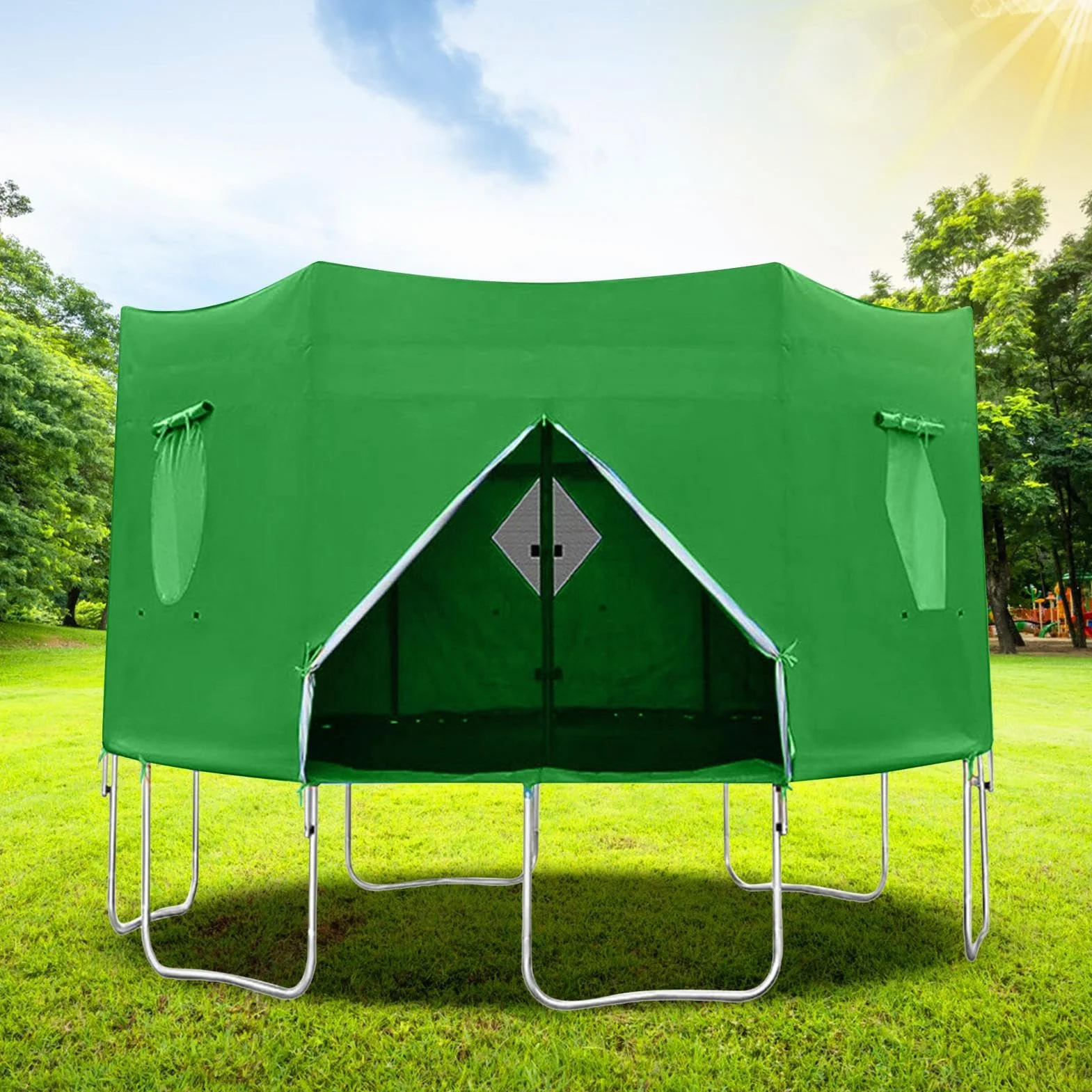 Zadaszenie Do Trampoliny Ochrona UV 1.8m 2.3.7m 4 Słupki