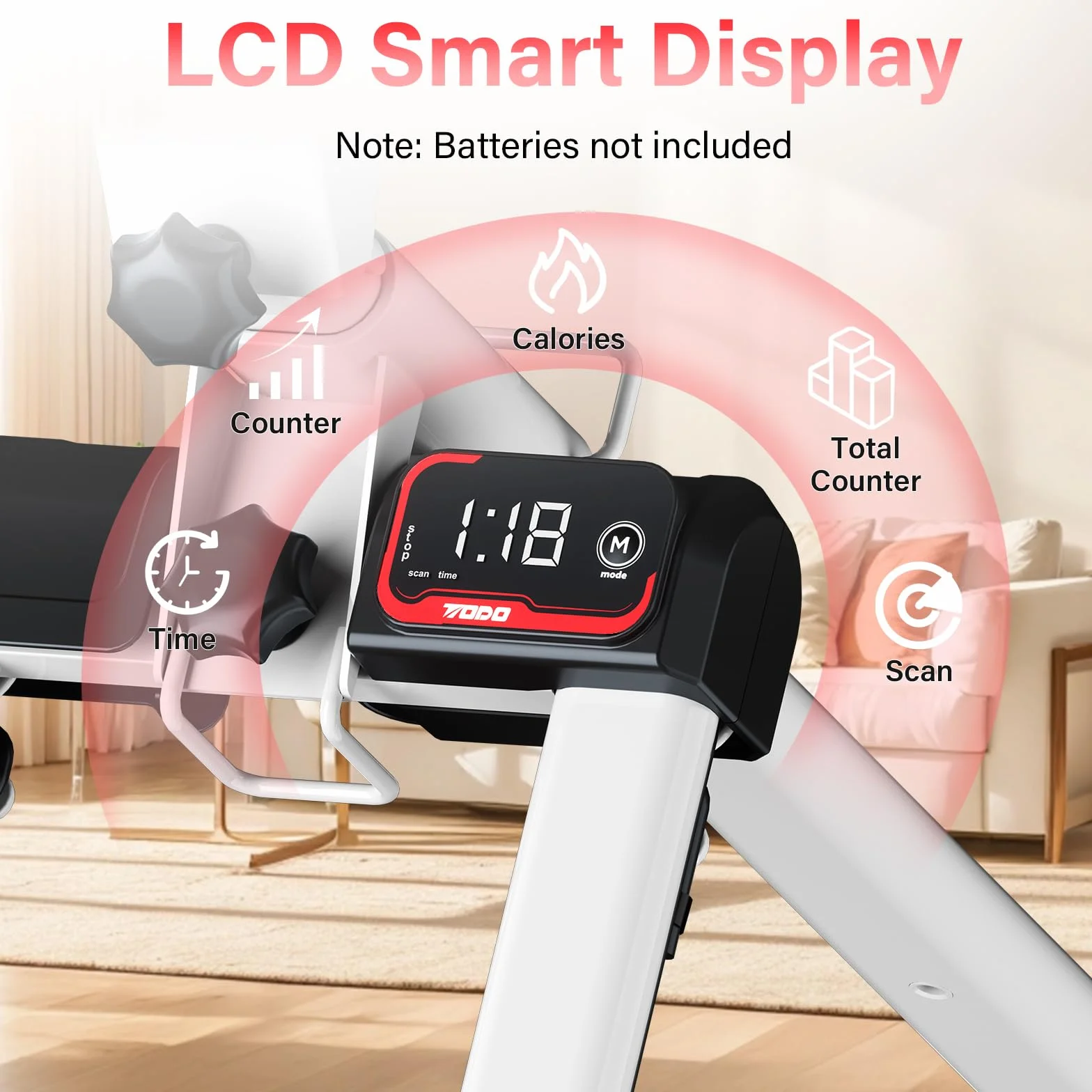 TODO Stepper schodowy do ćwiczeń w domu z 3 Trybami Treningu, kompaktowy składany pionowa maszyna wspinaczkowa, wyświetlaczem LCD, nośności 150kg