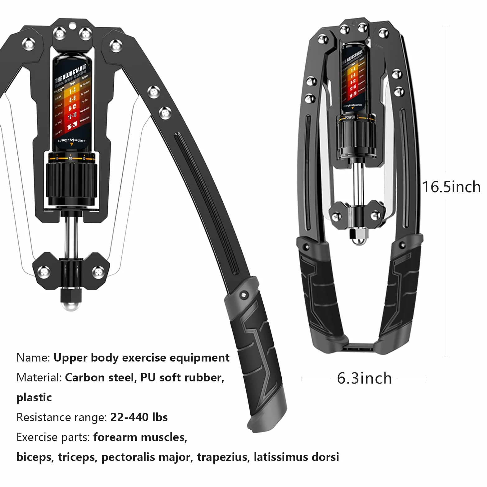 EAST MOUNT Twister Arm Exerciser Regulowana moc hydrauliczna 10-199.6 kg Ekspander klatki piersiowej Sprzęt fitness do treningu mięśni ramion