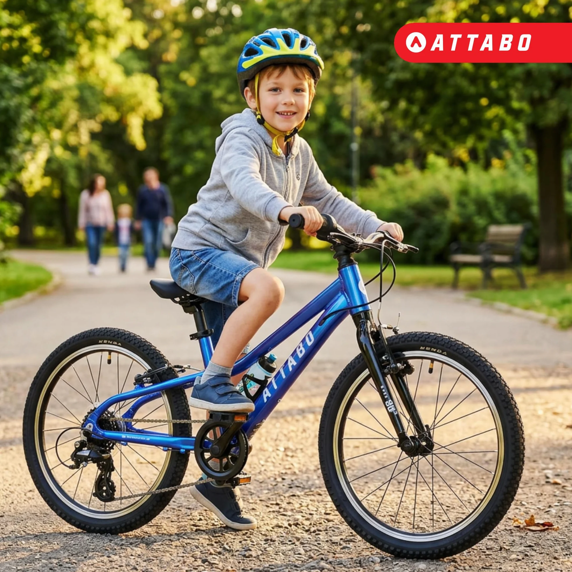 ATTABO Rash 20 rower dziecięcy (5–9 lat), lekka aluminiowa rama, koła 20", 8-biegowa przerzutka Shimano od 110 do 135 cm, ergonomiczny, stabilny i wszechstronny