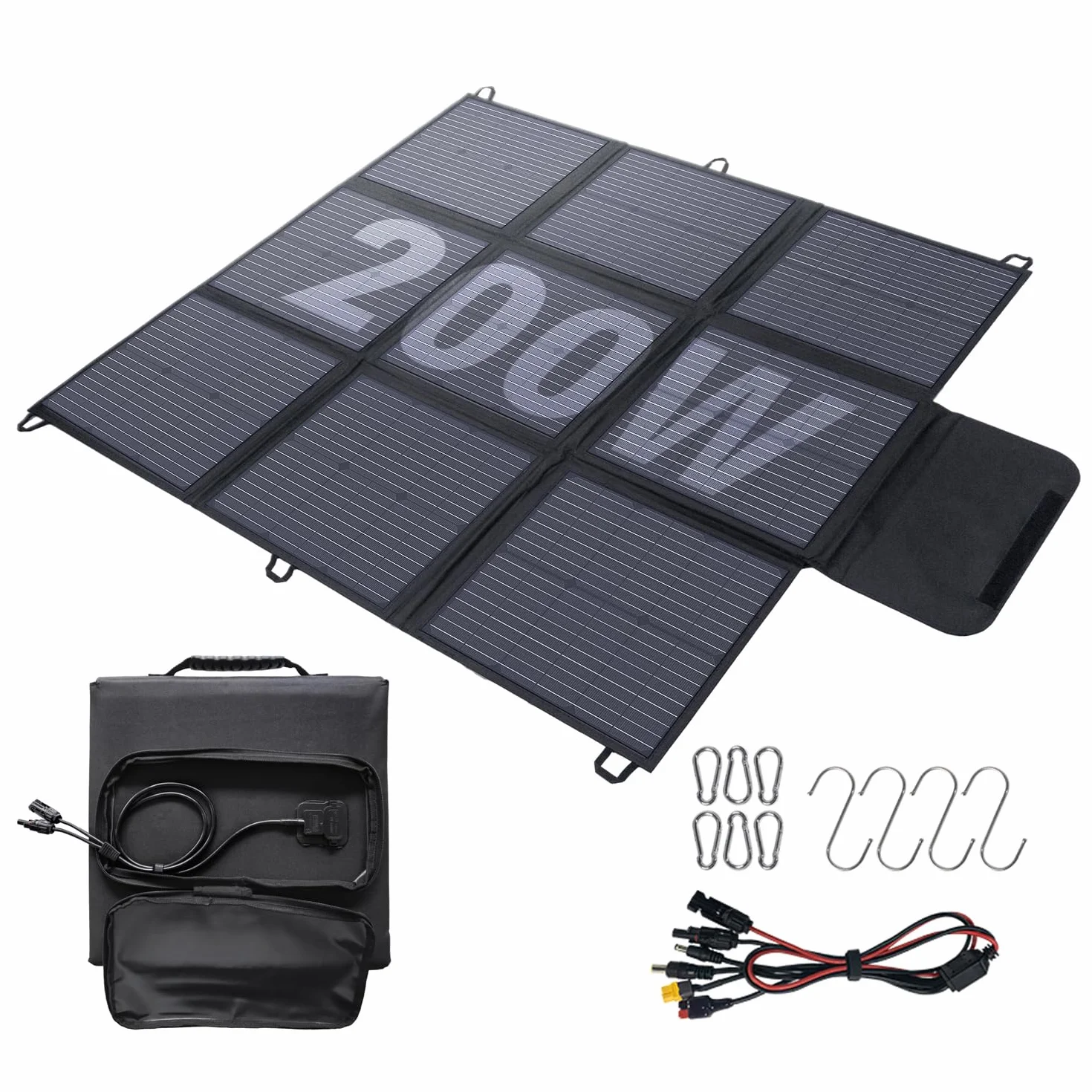 Składany panel słoneczny 200 W IP67 przenośna ładowarka solarna 22%