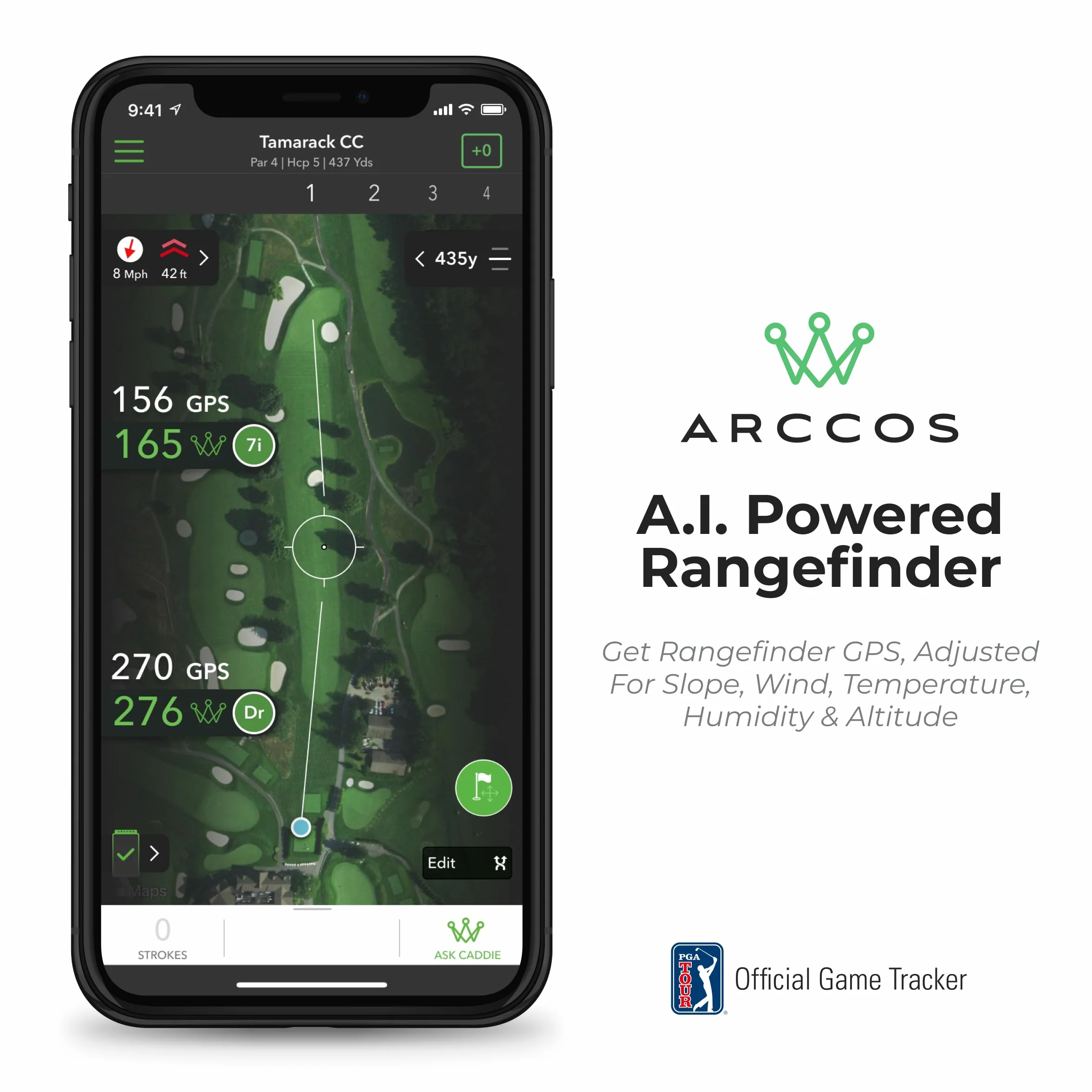 Arccos Golf Smart Sensors Swing Trainer Aid - pierwszy w historii dalmierz GPS zasilany przez AI Gen 3+