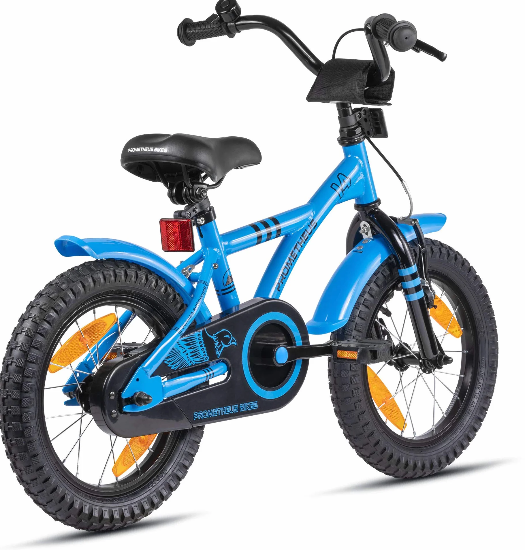 PROMETHEUS BICYCLES rower dziecięcy 14" dla dzieci z kółkami podporowymi hamulcem obrotowym niebieski