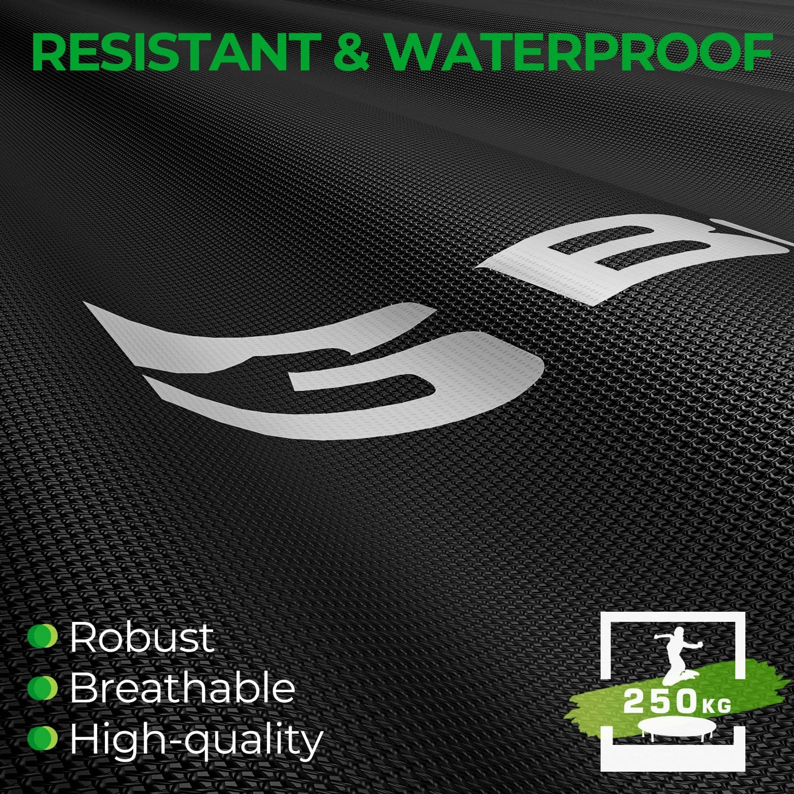 Trampolina wewnętrzna BCAN Fitness, średnica 102/122 cm, mini trampolina bungee/sprężynowa, odpowiednia dla osób dorosłych o wadze do 204/250 kg, z regulowanymi uchwytami, cicha i niskowibracyjna.