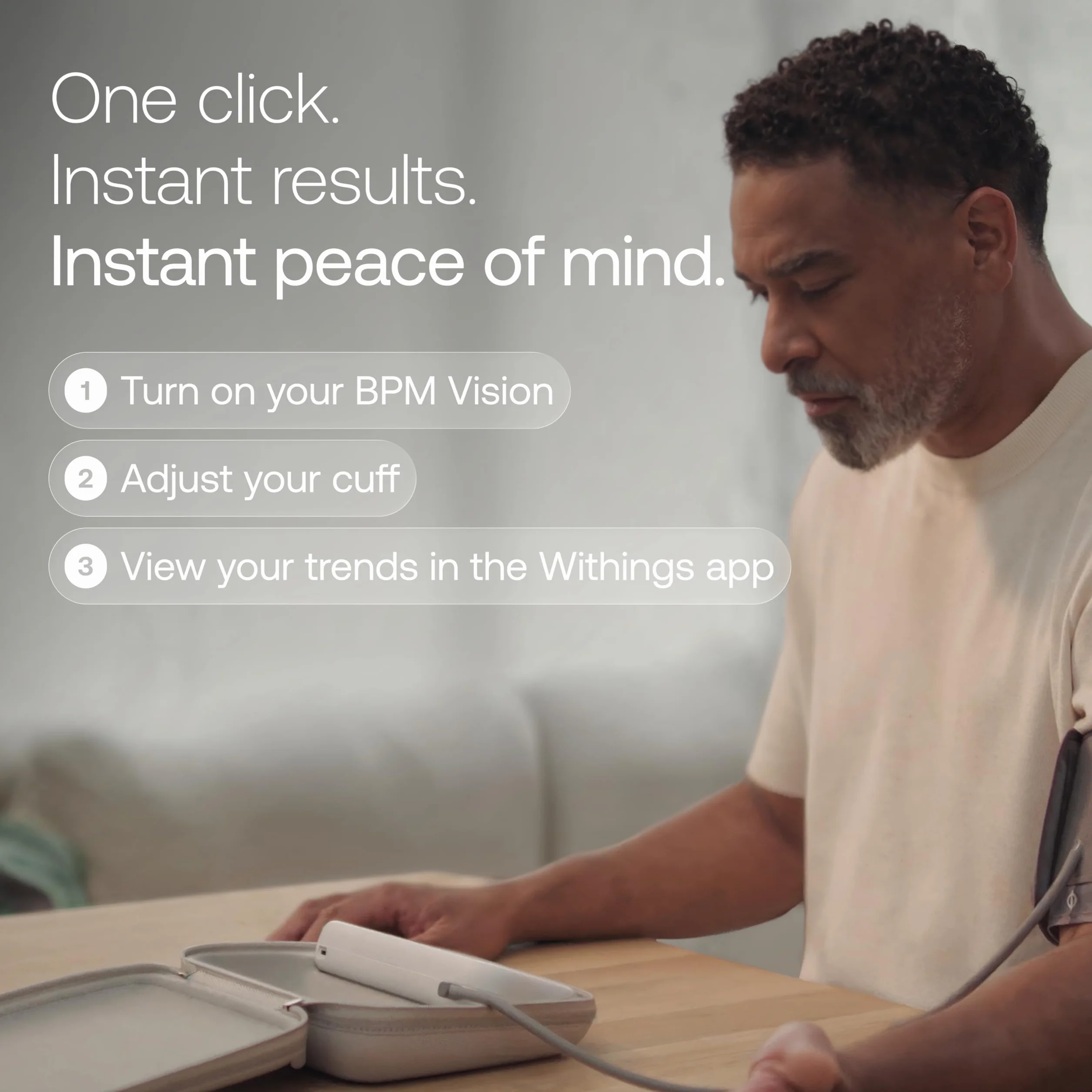 Withings BPM Vision- Inteligentny Naramienny Ciśnieniomierz | Dokładne Pomiary Skurczowe i Rozkurczowe |Wykrywanie Migotania Przedsionków | Urządzenie do Monitorowania Serca EKG | iOS i Android