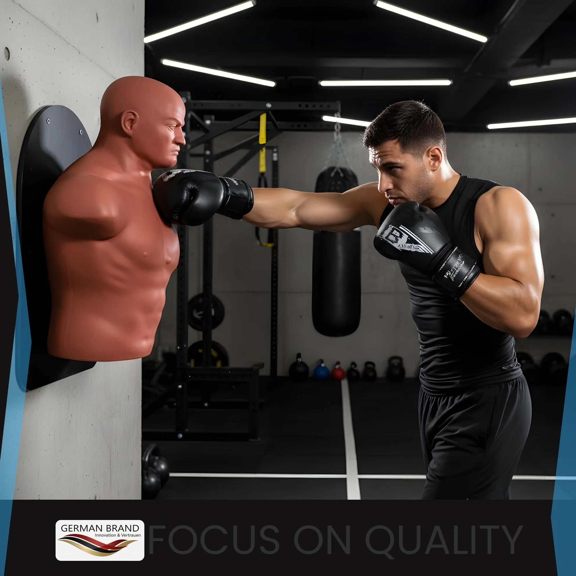 FOX-FIGHT Wand Box Dummy | nakładka na ścianę Punching Manekin bokserski Boxing Man Manekin treningowy (naturalny)