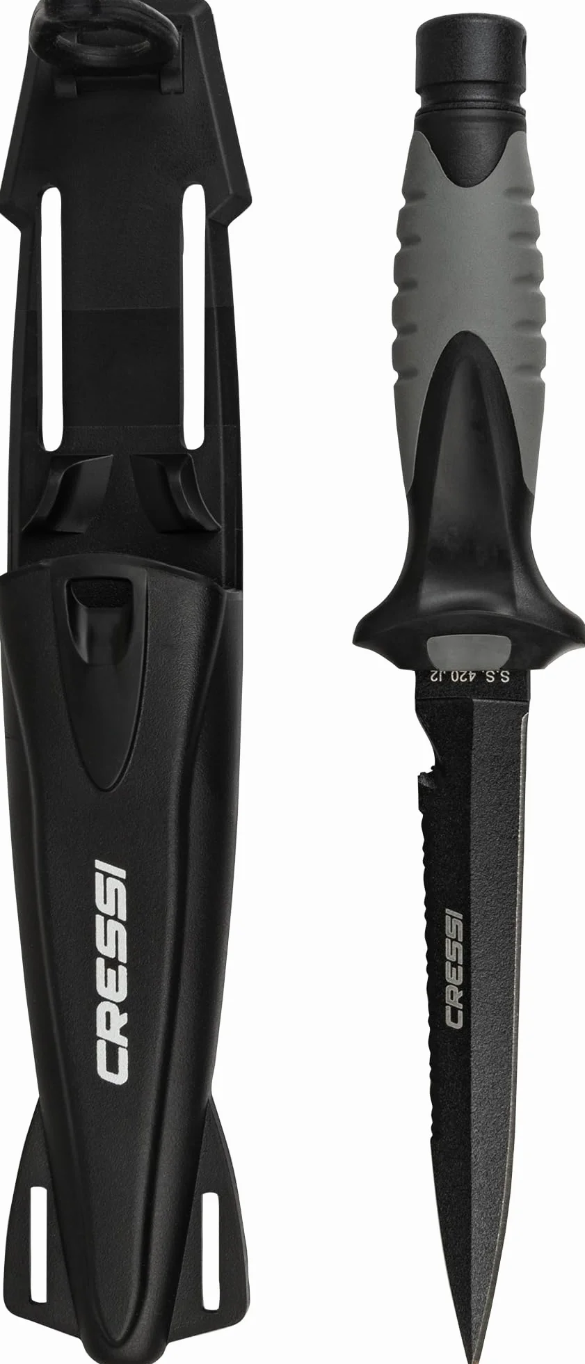 Cressi Unisex-Adult Finisher Knife Nóż Do Nurkowania,Czarny,26 Cm,Rc559300
