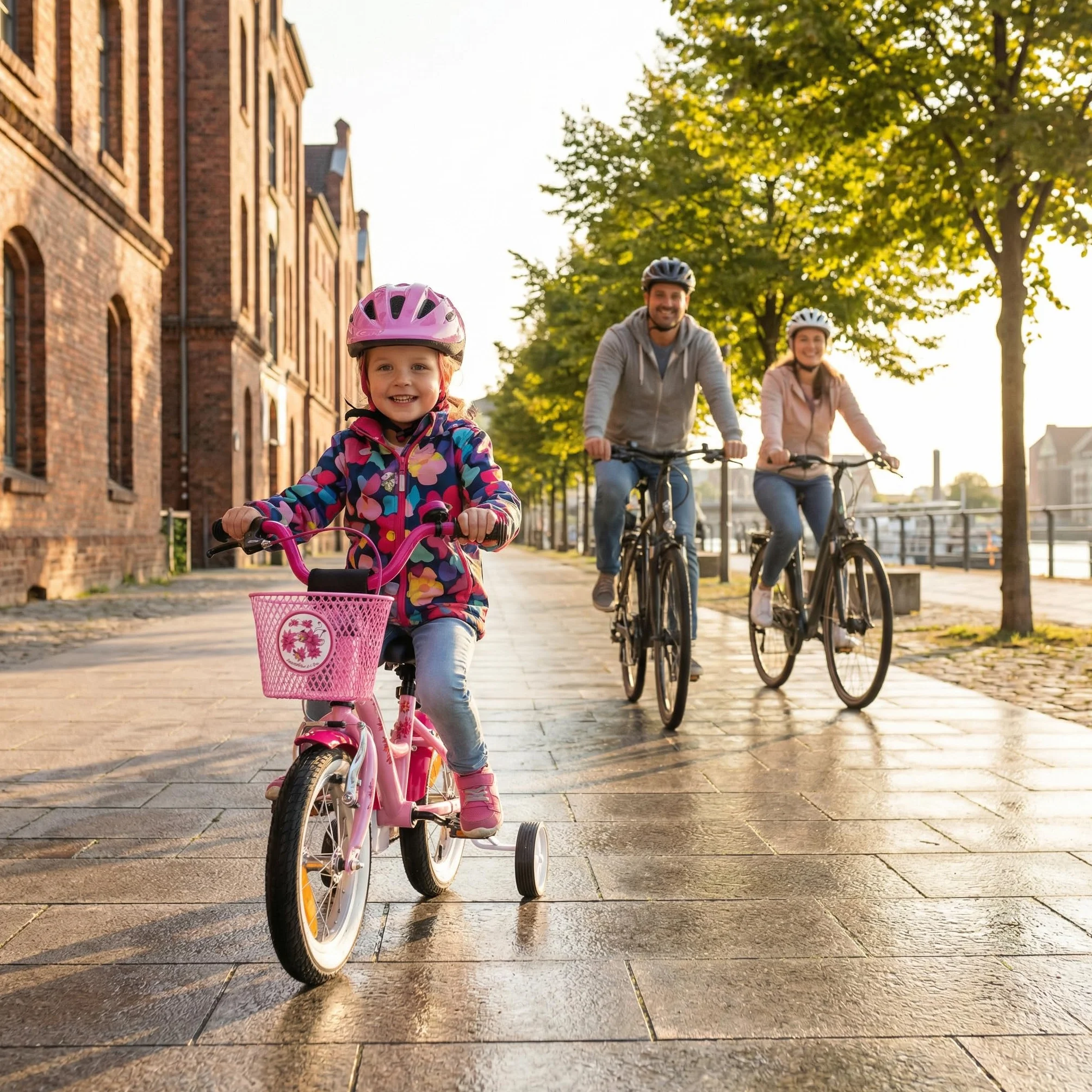 PROMETHEUS BICYCLES Rower dziecięcy od 3 lat – rower dziewczęcy 12 cali, rower dla dziewczynek, rower dla dzieci z kółkami podporowymi, hamulec nożny w kolorze różowym
