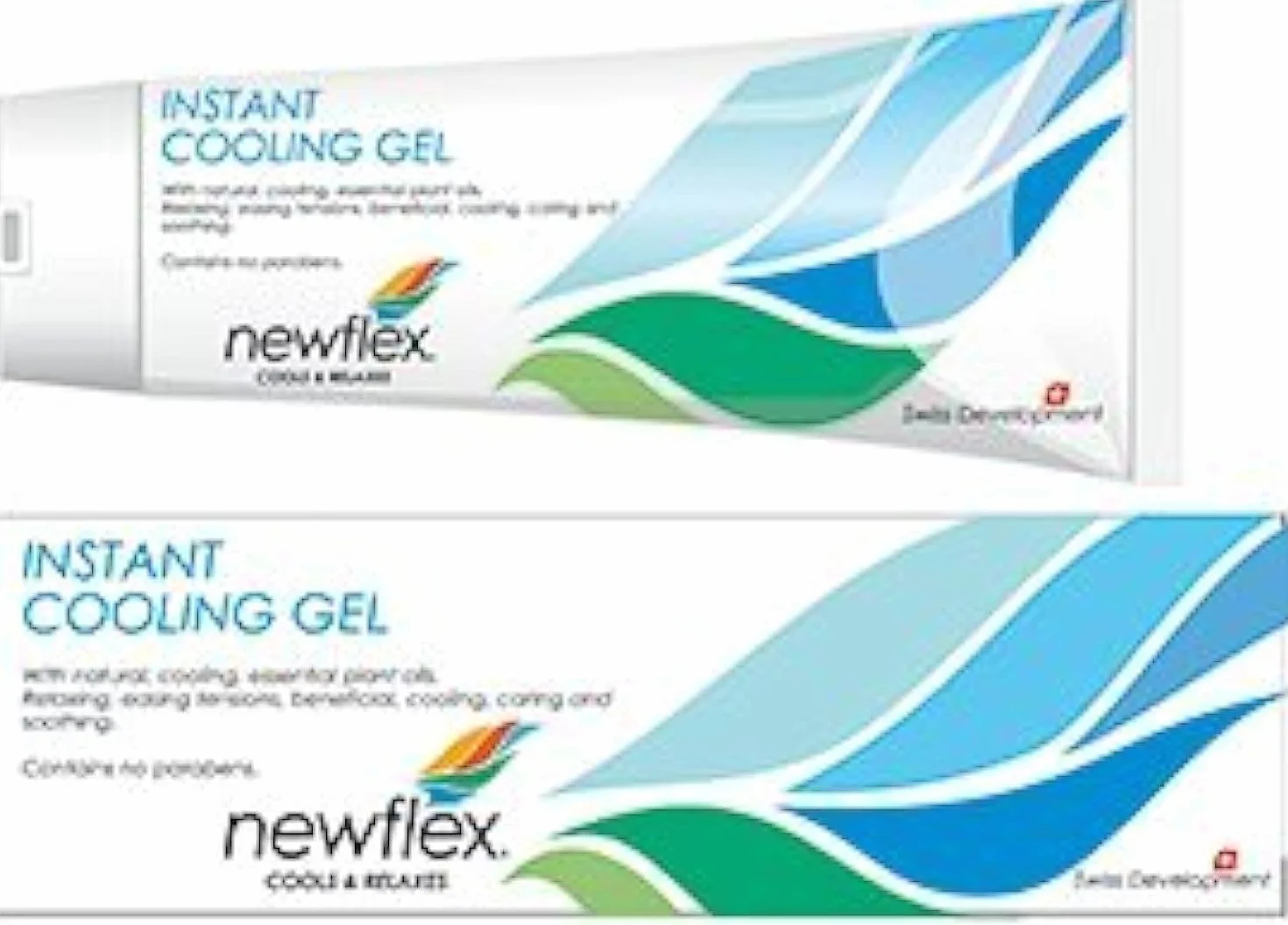 NEWFLEX Żel do natychmiastowego chłodzenia – 120 ml – z naturalnymi, chłodzącymi, eterycznymi olejkami roślinnymi. Relaksujący, łagodzący napięcia, korzystny, chłodzący, pielęgnujący i kojący. Nie