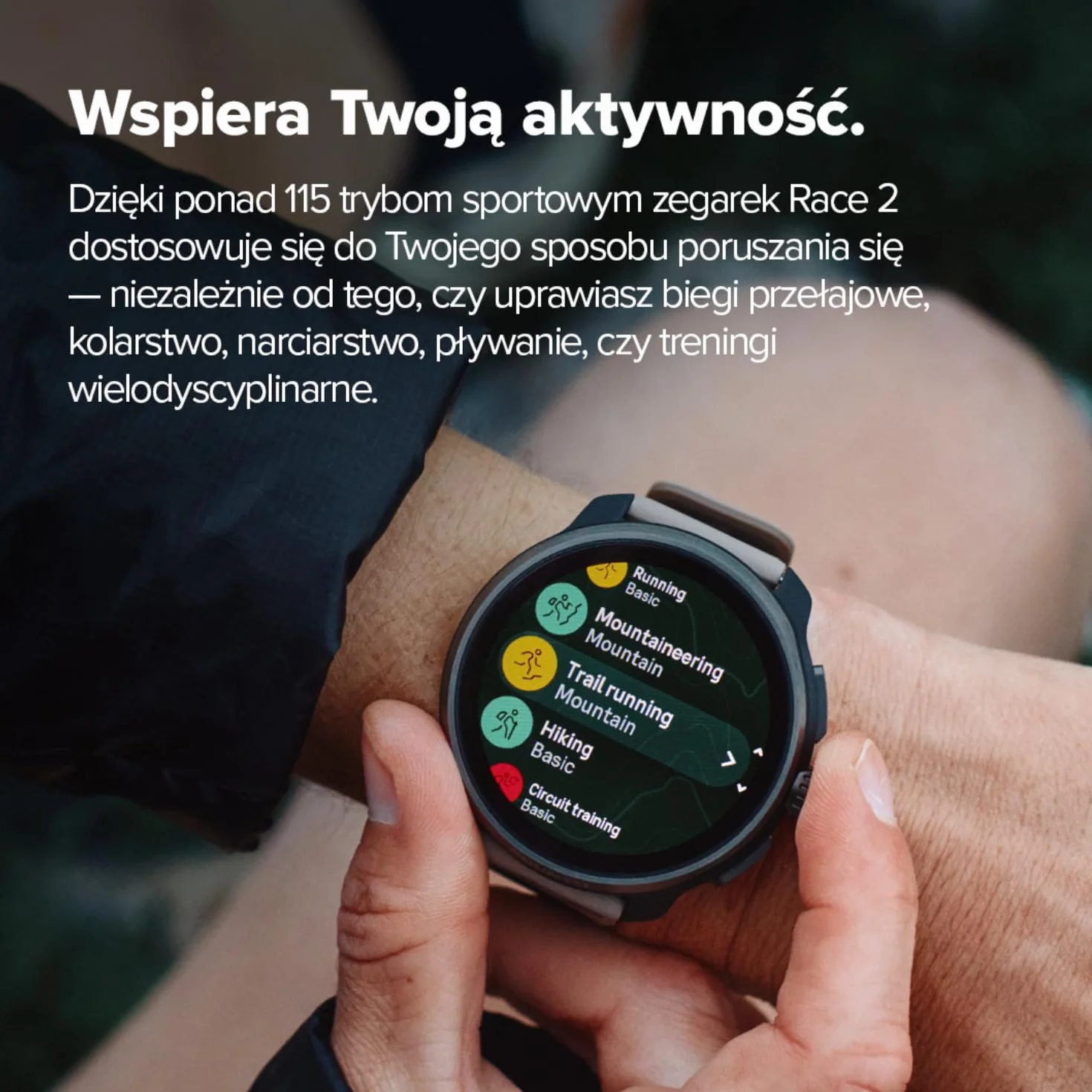SUUNTO Race 2 Męski i Damski Zegarek Sportowy, GPS do Biegania, Śledzenie Aktywności, Dwupasmowy GNSS z Mapą Offline, Ekran Dotykowy AMOLED, Smartwatch z Monitorowaniem Tętna i Krokami