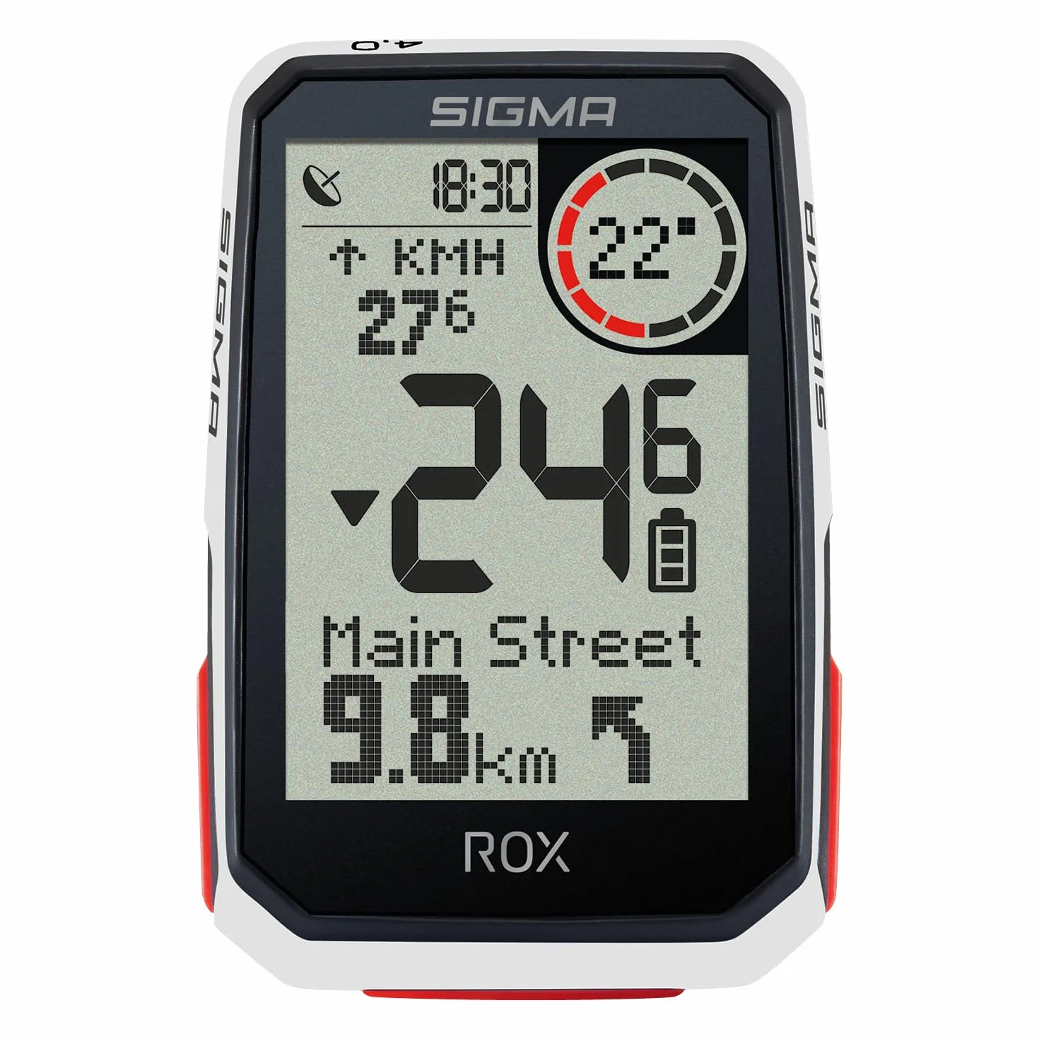 SIGMA ROX 4.0 White | Komputer rowerowy bezprzewodowo GPS i nawigacja, w tym wspornik GPS | Nawigacja na zewnątrz GPS z pomiarem wysokości | Kolor: biały