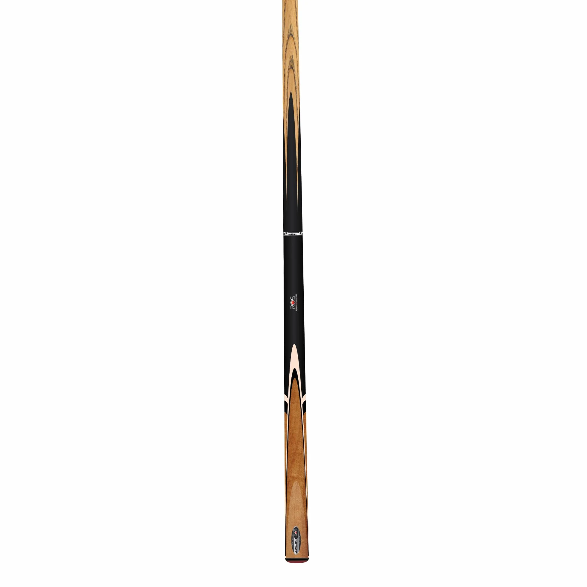 WINSPORT Ronnie O'sullivan RS-1 kij do snookera, profesjonalny kij od mistrza świata, model z klonem ptasim i czarnymi rozcięciami, górna część z wyselekcjonowanego drewna jesionowego, skóra Elk