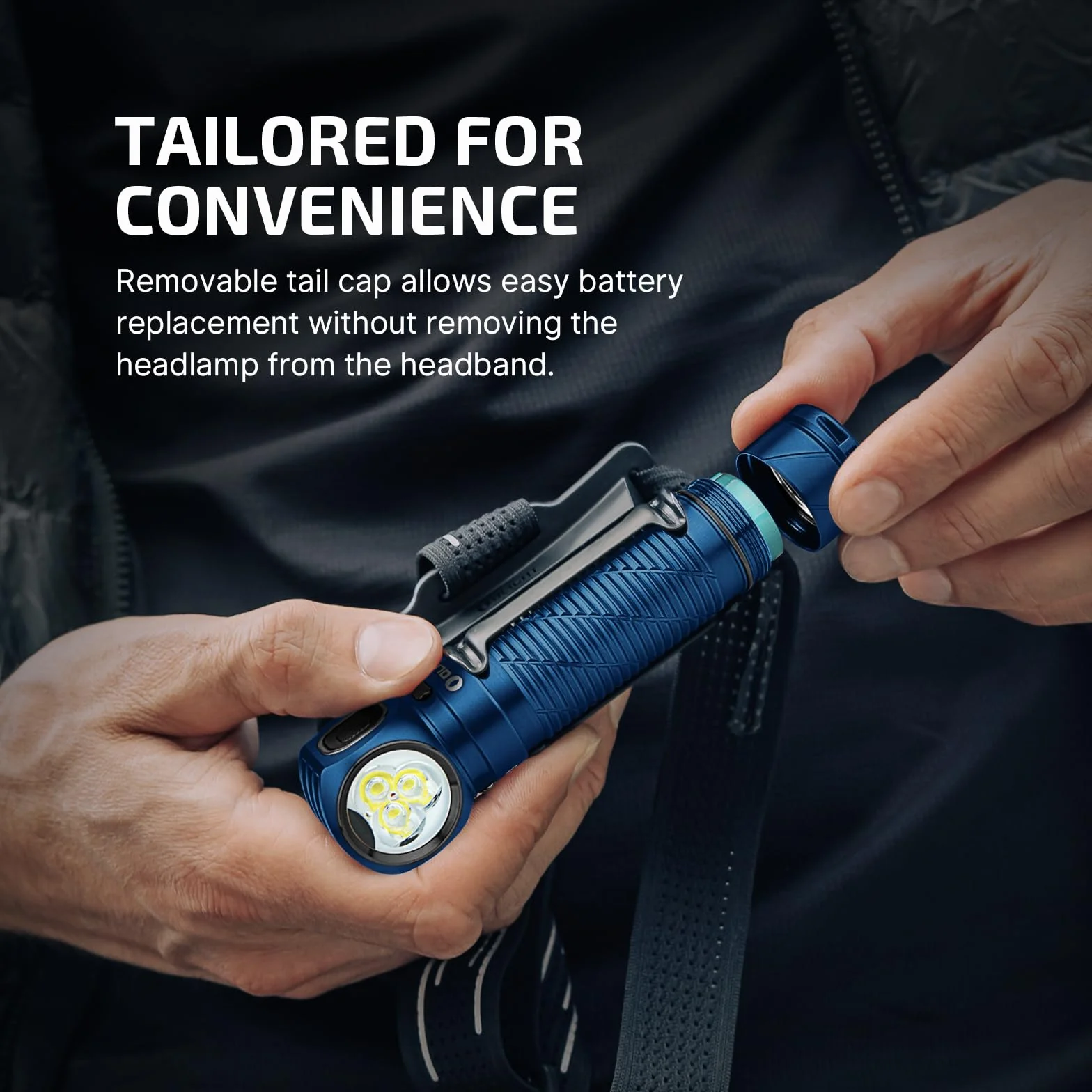 OLIGHT Perun 3 Akumulatorowa latarka czołowa LED, superjasna latarka czołowa o mocy 3000 lumenów z 7 trybami oświetlenia, czujnikiem, czerwonym opaską nocną
