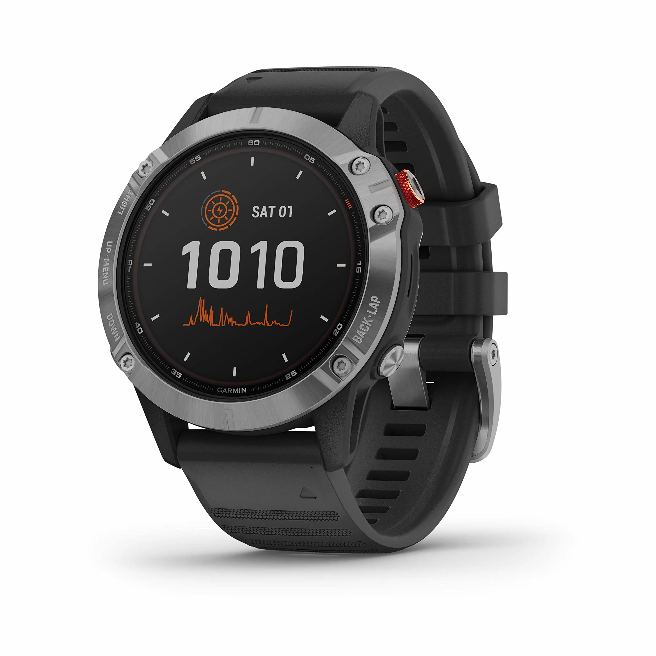 Garmin Fenix 6 Solar Zegarek GPS Srebrny Czarny Pasek