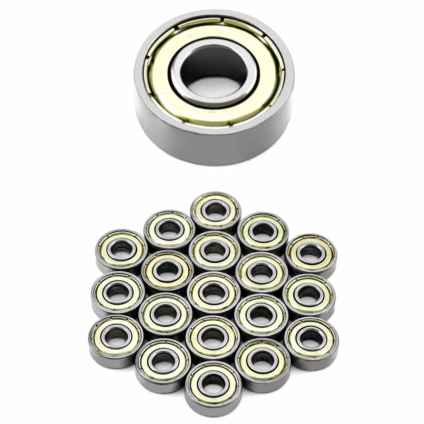 QWORK® 40 szt. 608zz łożyska kulkowe, metalowe, podwójnie ekranowane, miniaturowe łożyska kulkowe, do deskorolek, skuterów, rolek 8 mm x 22 mm x 7 mm