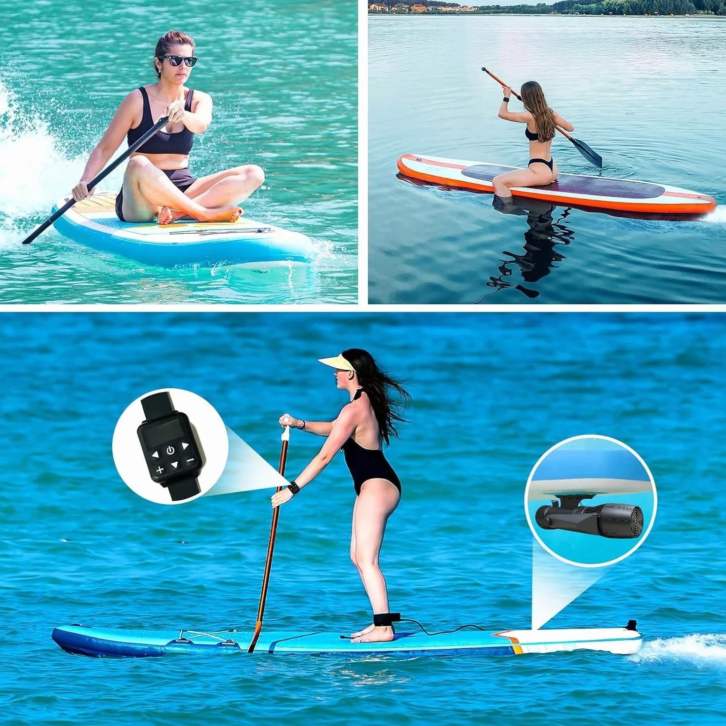 Hulajnoga podwodna 900 W z wymiennym akumulatorem 16 Ah, 2,8 m/s, do SUP, deski surfingowej, kajaka