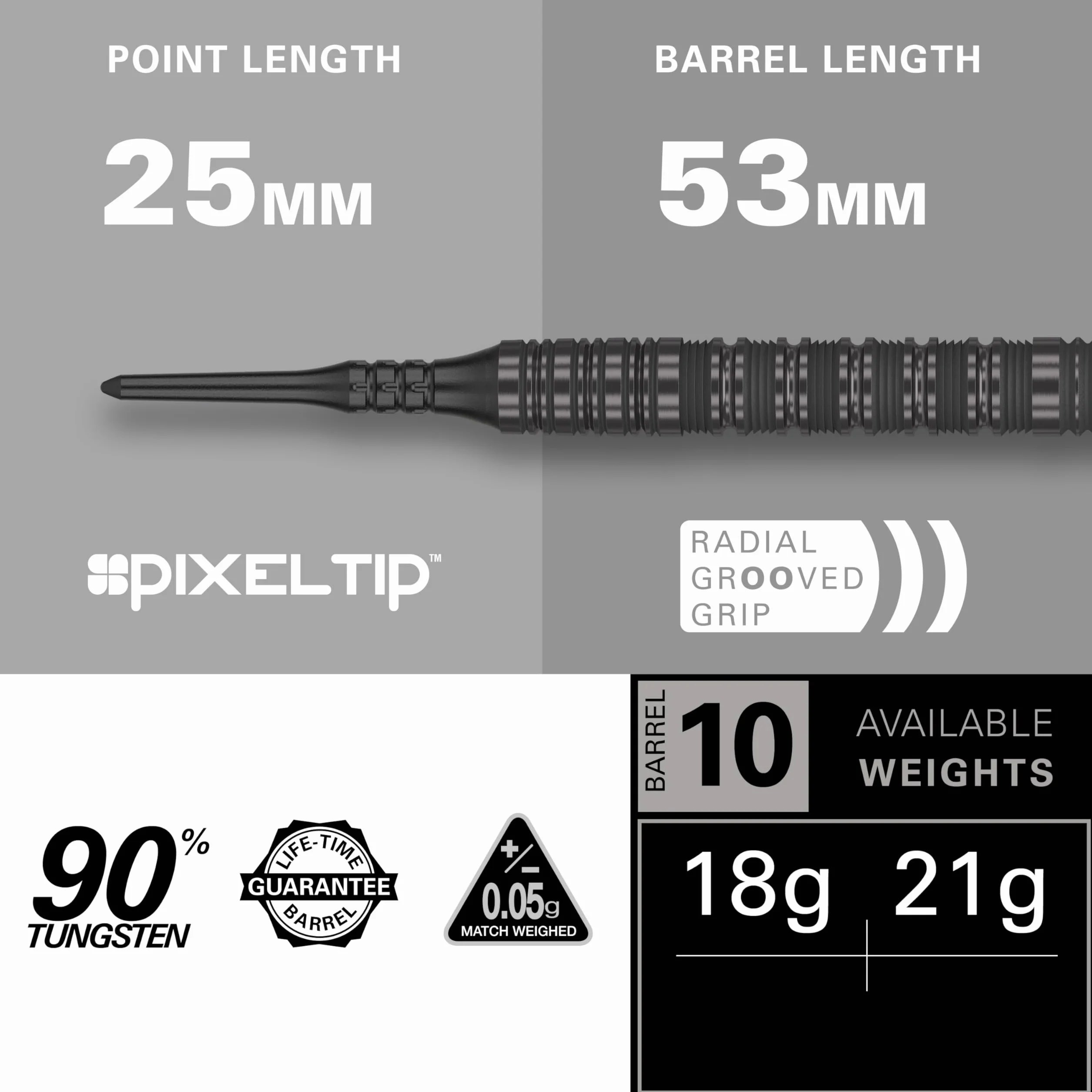 Lotki Soft Target Bolide Void 10 90% Tungsten Darts 21 Gram