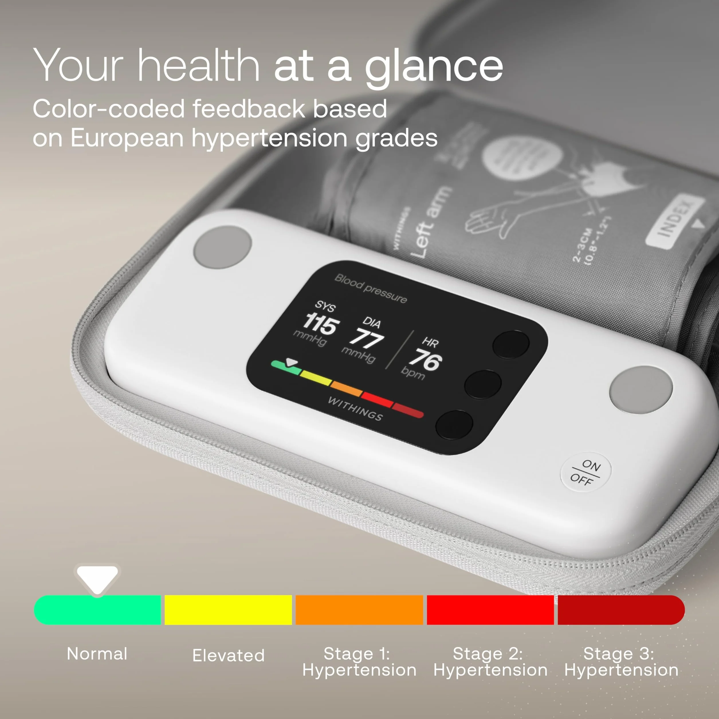 Withings BPM Vision- Inteligentny Naramienny Ciśnieniomierz | Dokładne Pomiary Skurczowe i Rozkurczowe |Wykrywanie Migotania Przedsionków | Urządzenie do Monitorowania Serca EKG | iOS i Android