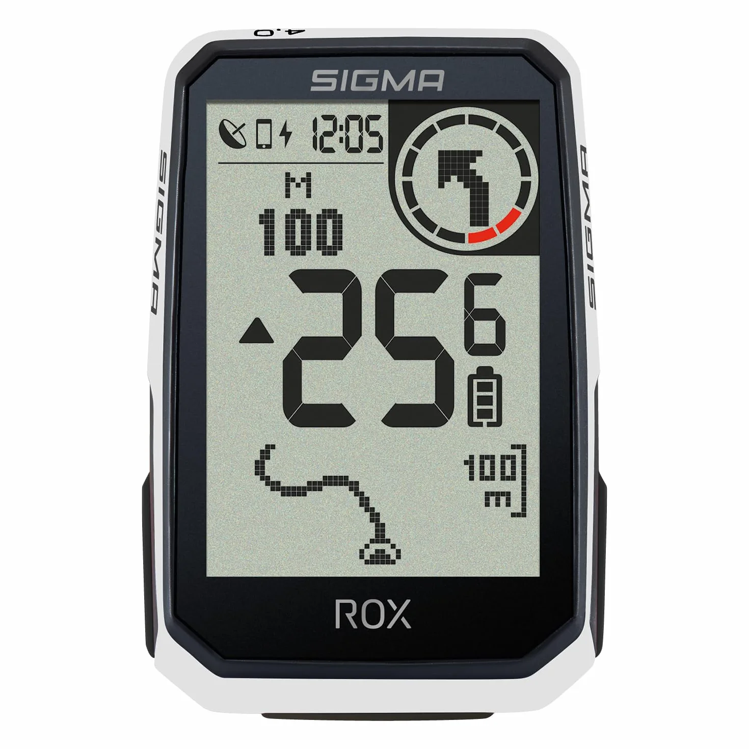 SIGMA ROX 4.0 Endurance White HR Set | komputer rowerowy GPS z czujnikiem tętna i przyciskiem OVERCLAMP | czas pracy baterii 41 h, kompatybilny z 30 funkcjami, takimi jak pomiar wysokości i prędkości