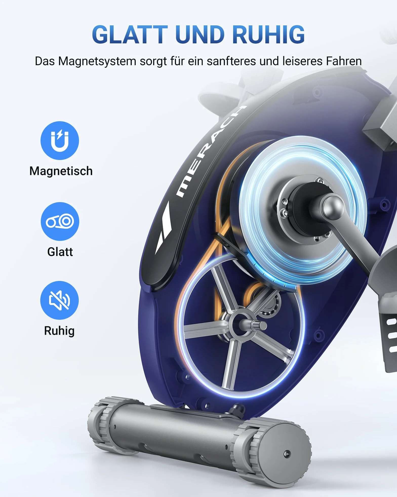 MERACH Rower domowy 4 w 1, składany, z monitorem LCD i pomiarem pulsu w dłoni, magnetyczny ergometr domowy z wygodną poduszką do siedzenia, rower fitness do domu, oszczędność miejsca