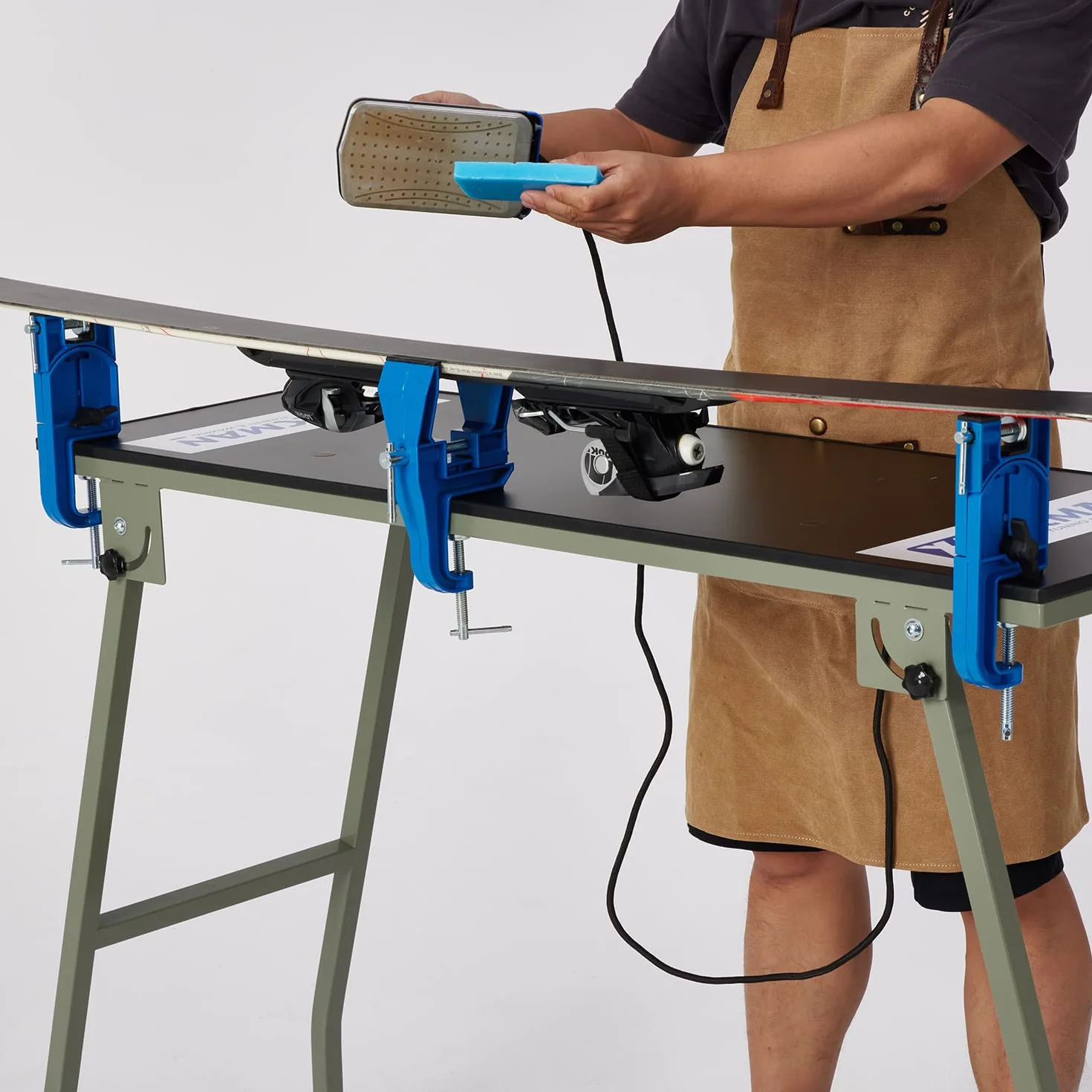 Xcman ALPINE SKI VISE BLUE morsa per sci in metallo regolabile altezza e angolazione