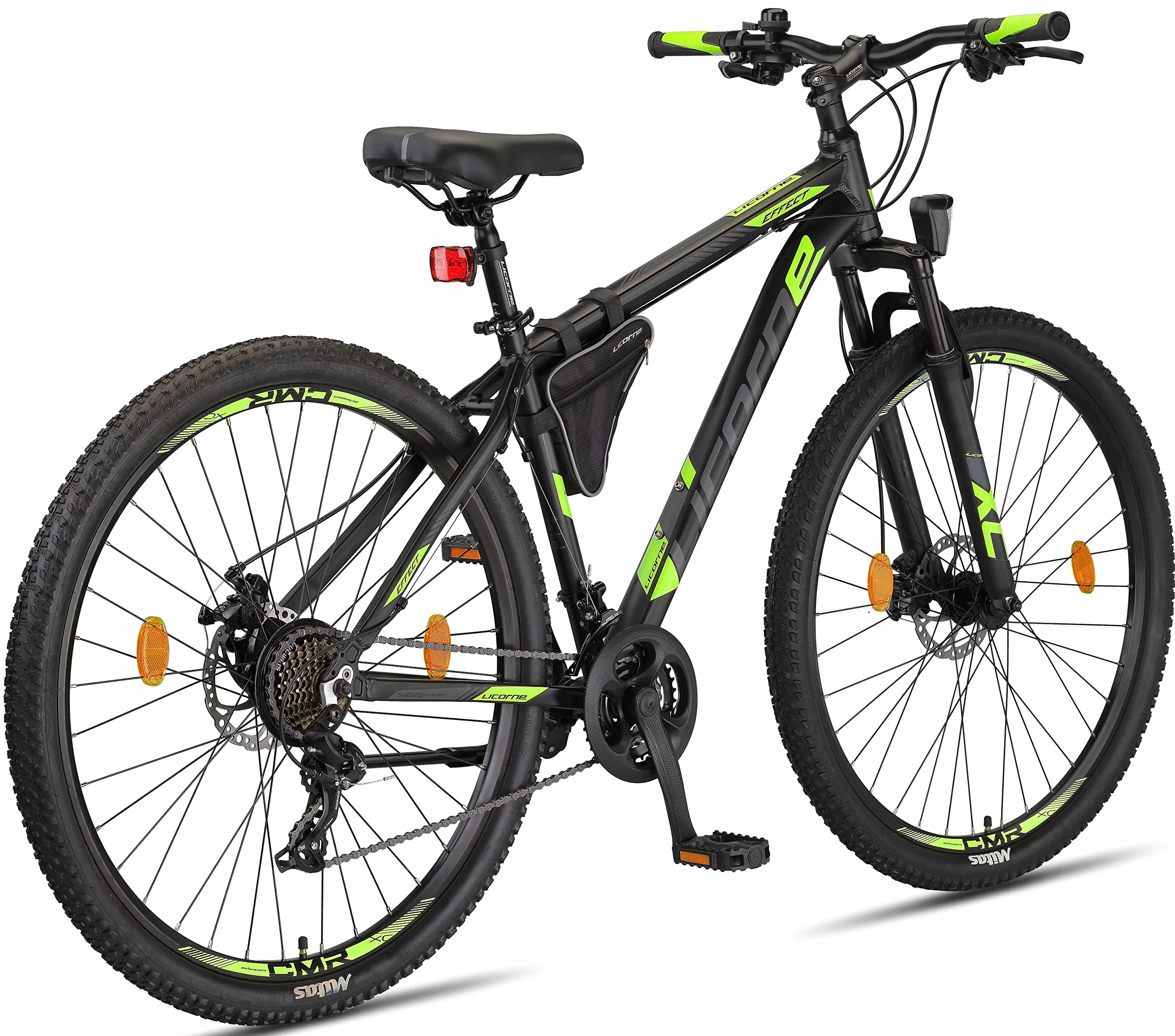 Rower górski Licorne Bike Effect 29" aluminiowy 21-biegowy czarny limonka