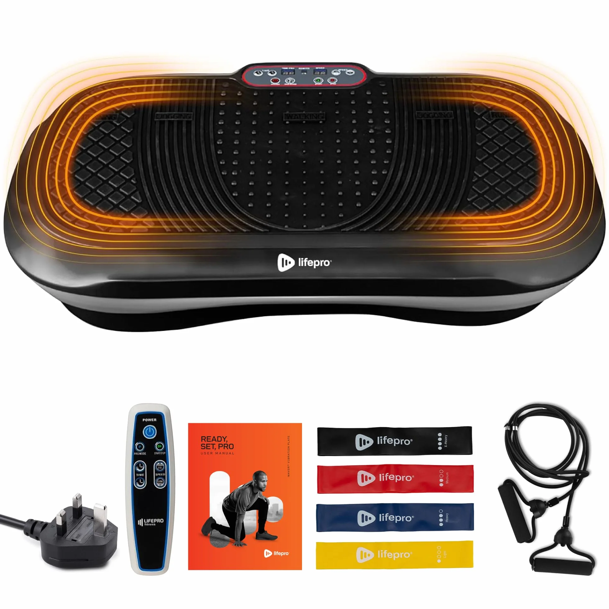 B07P5GV3VXLifePro Waver wibracyjna płyta do ćwiczeń - platforma fitness do treningu całego ciała z taśmami pętelkowymi - sprzęt treningowy do utraty wagi i tonowania