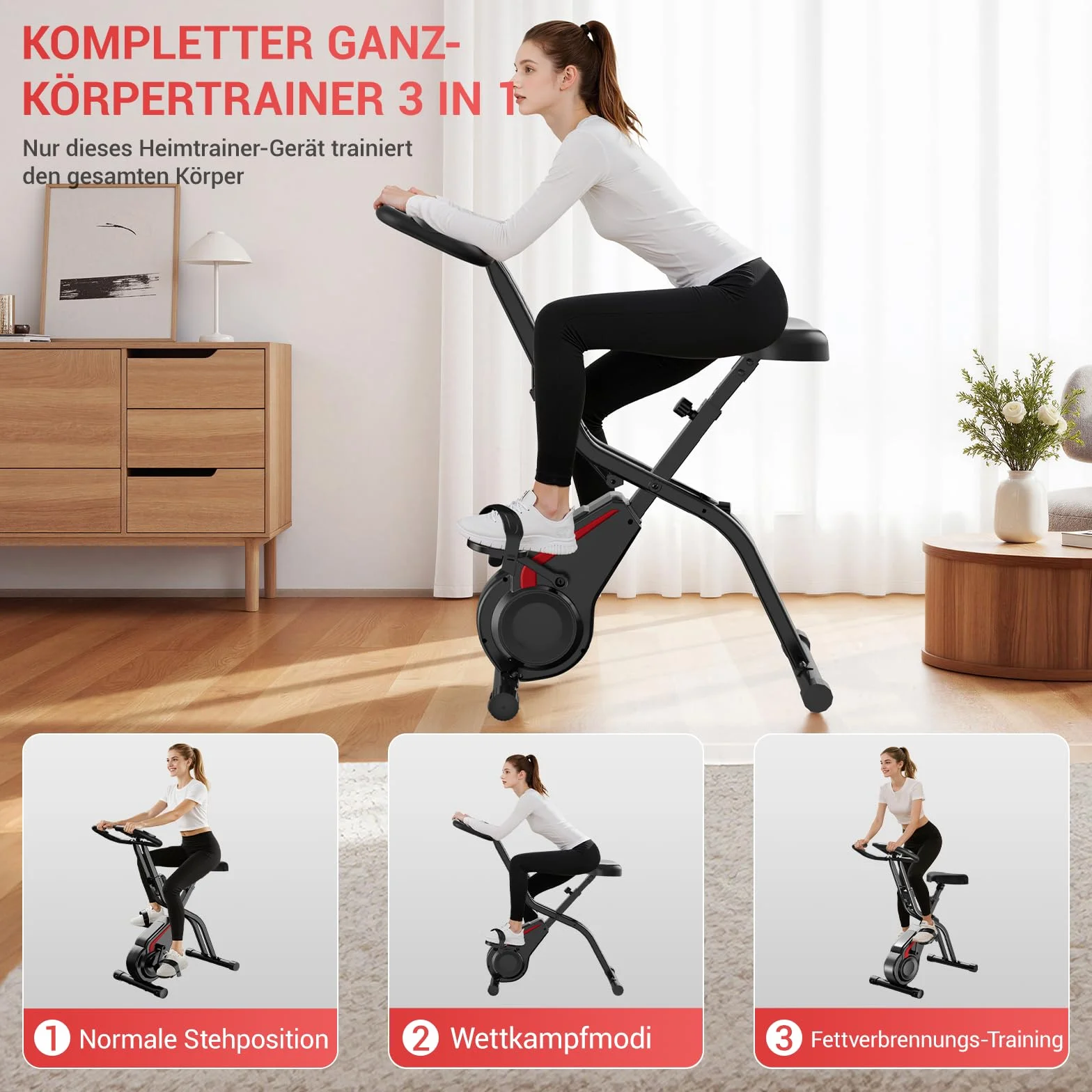 Rower treningowy składany stalowy 136 kg regulowany 140-190 cm