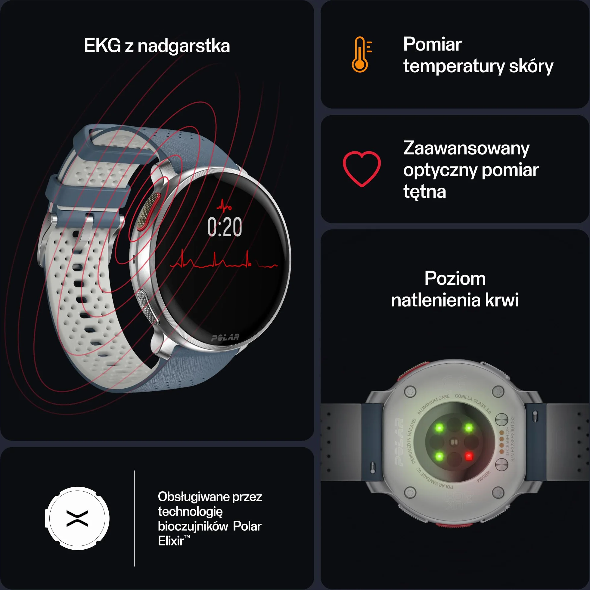 Polar Vantage V3, zegarek sportowy z GPS, zaawansowany czujnik tętna i wydłużony czas pracy baterii, smartwatch dla mężczyzn i kobiet, mapy offline, zegarek do biegania, zegarek do triathlonu