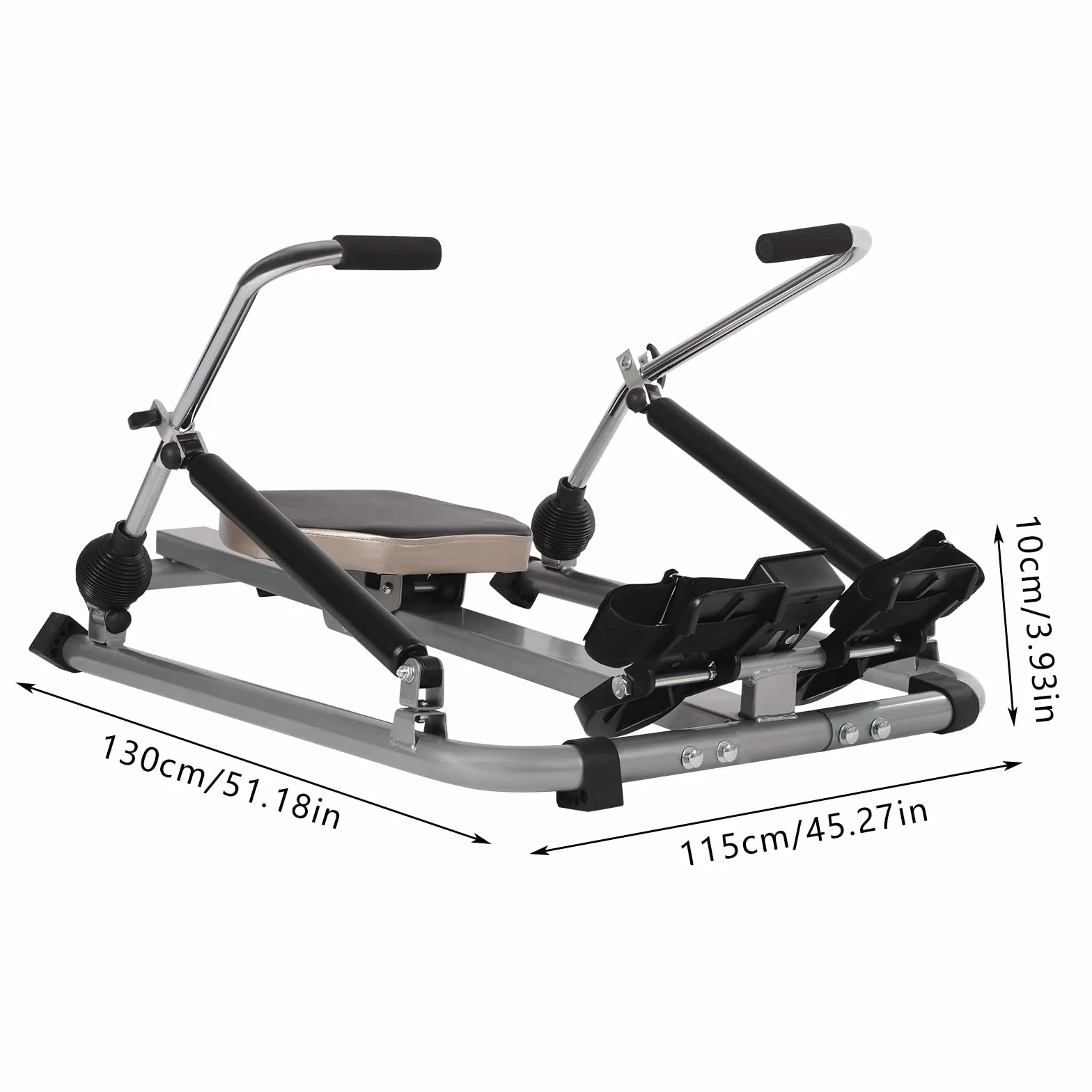 Wioślarz domowy, składany, hydrauliczny, regulowany z miękkim siedzeniem, wyświetlaczem LCD i długą jazdą, do ćwiczeń cardio i fitnessu w domu, wytrzymałość do 55 kg