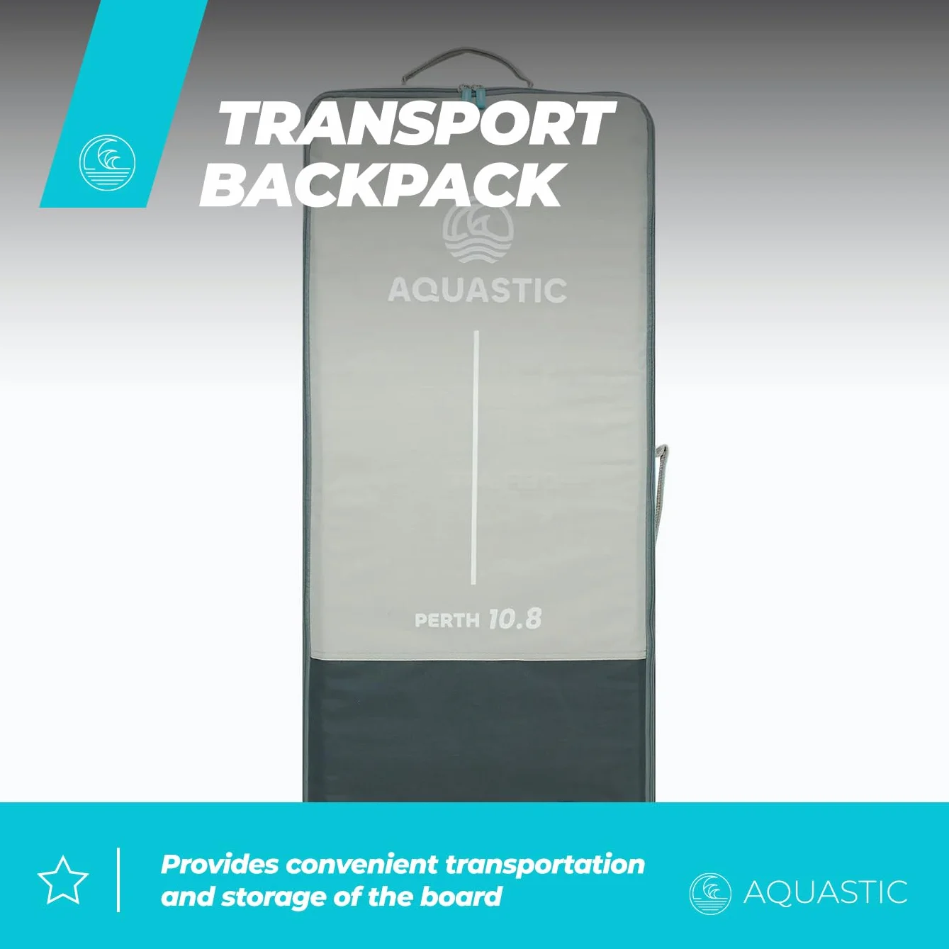 AQUASTIC Perth 10'8" SUP Board Set kompletny zestaw z wiosłem siedziskiem kajakowym leash pompką plecakiem Drop Stitch Lite