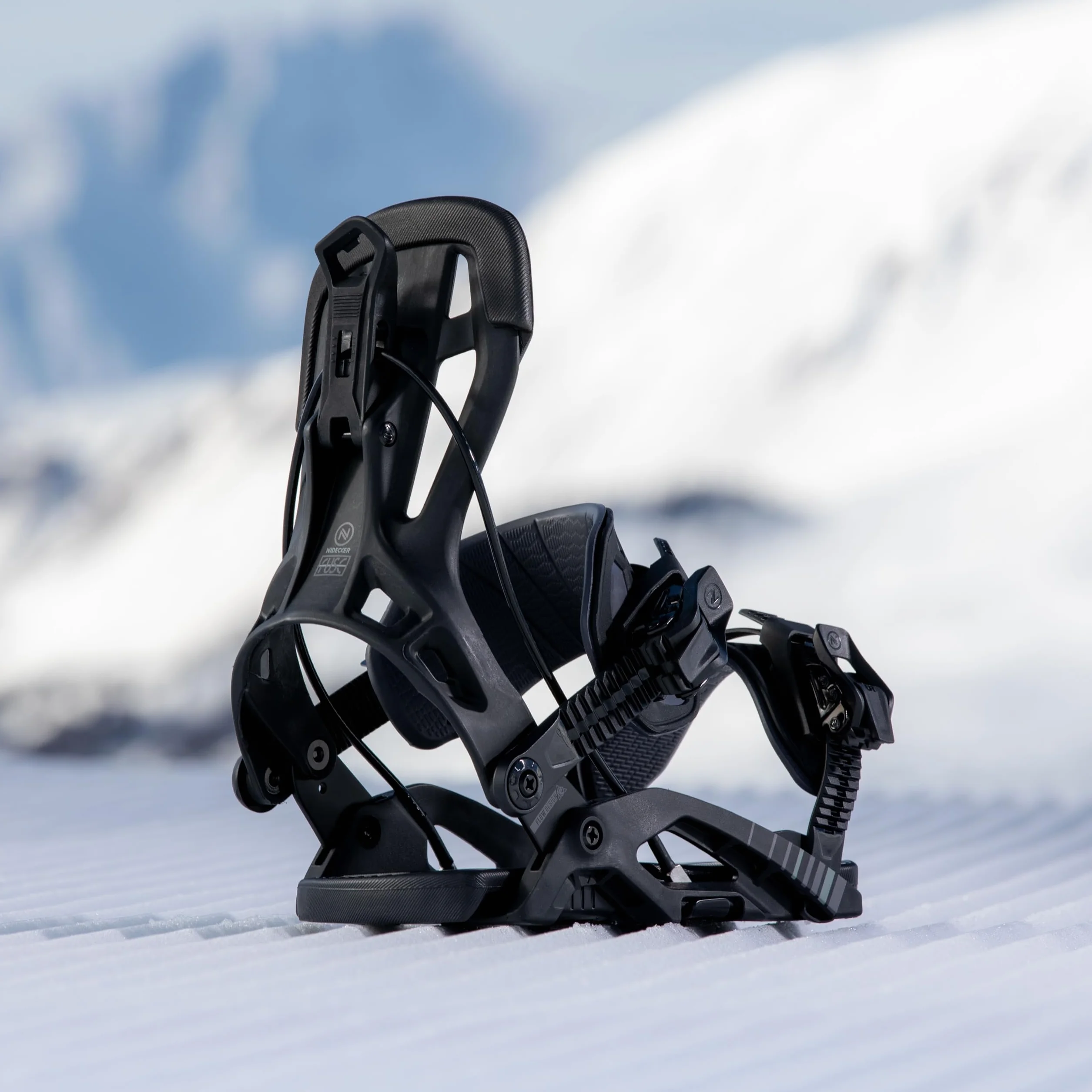 Nidecker Flow Fuse Snowboard Bindings Speed-Entry Fusion PowerStrap Glass Filled Nylonowa Płyta Bazowa